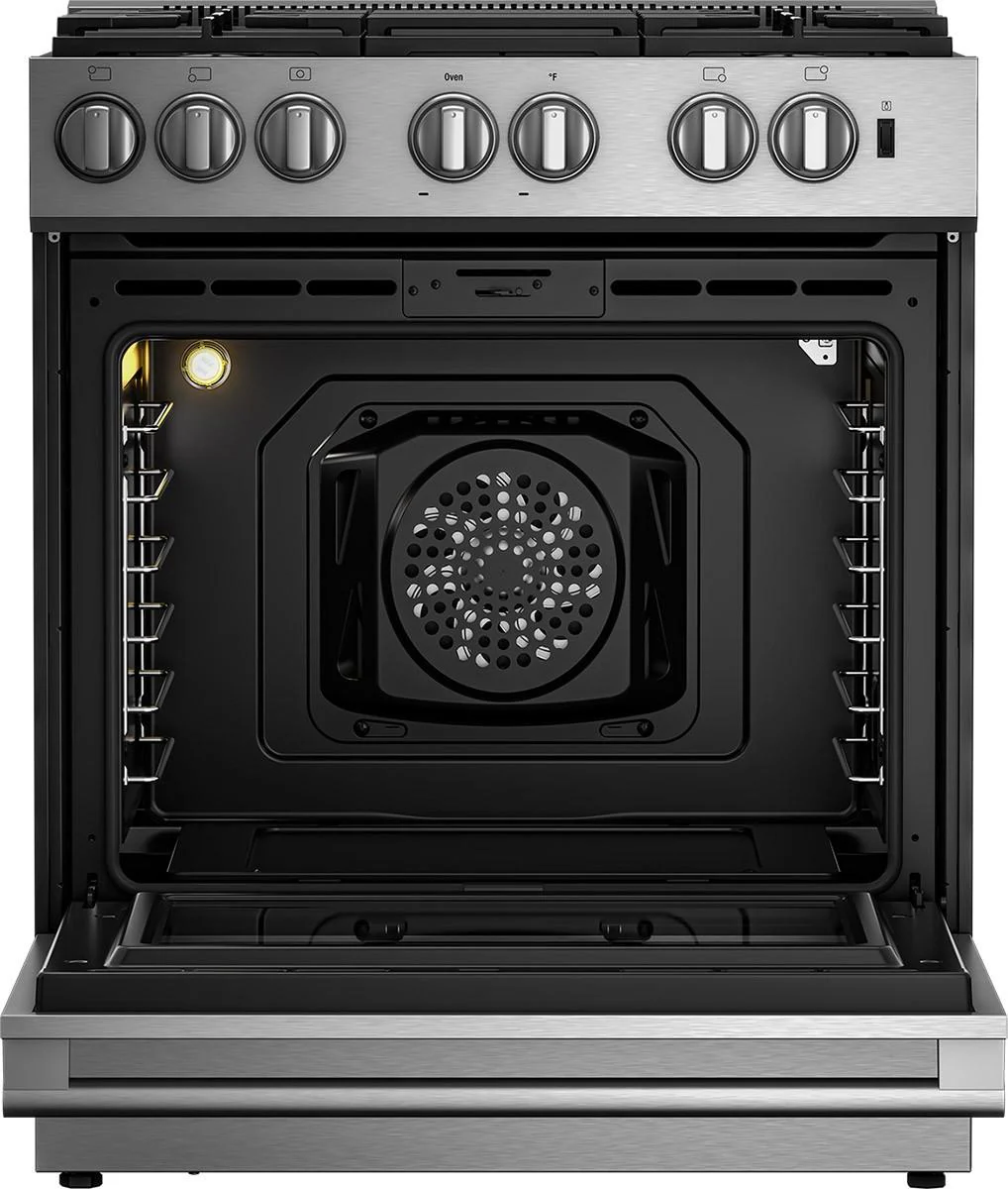 Blomberg Appliances BDF30522SS 30in Dual Fuel 5 burner range with 5.7 cu ft self clean oven, slide-in style - Image 7