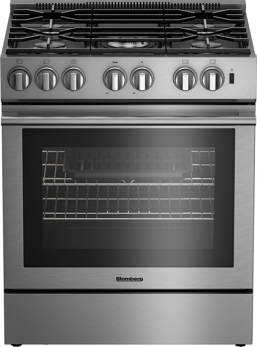 Blomberg Appliances BGR30522SS 30in Gas 5 Burner range with 5.7 cu ft self clean oven, slide-in style - Image 2