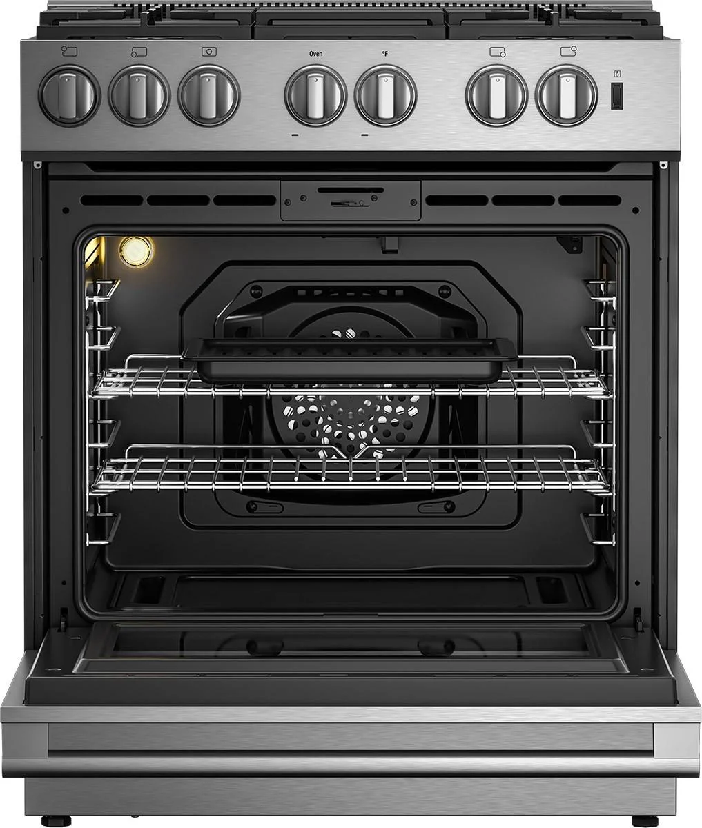 Blomberg Appliances BGR30522SS 30in Gas 5 Burner range with 5.7 cu ft self clean oven, slide-in style - Image 6