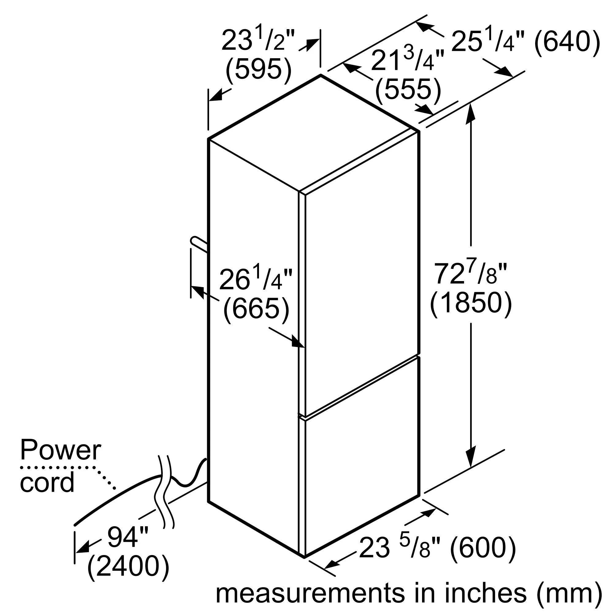 Bosch B10CB81NVB 800 Series Free-standing fridge-freezer with freezer at bottom, glass door 23.5" Black - Image 10
