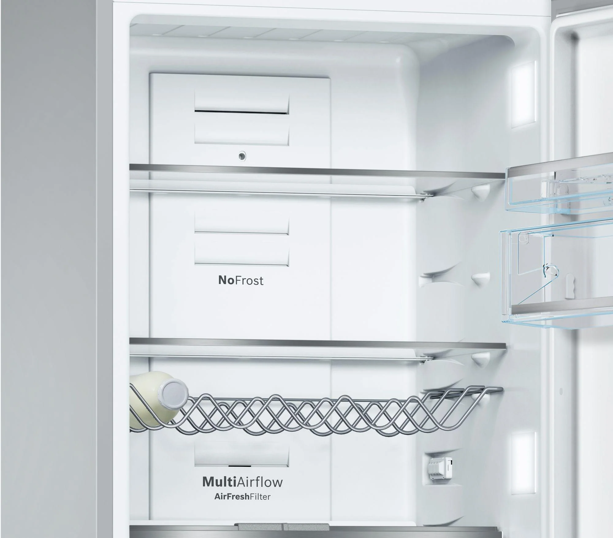 Bosch B10CB81NVB 800 Series Free-standing fridge-freezer with freezer at bottom, glass door 23.5" Black - Image 3