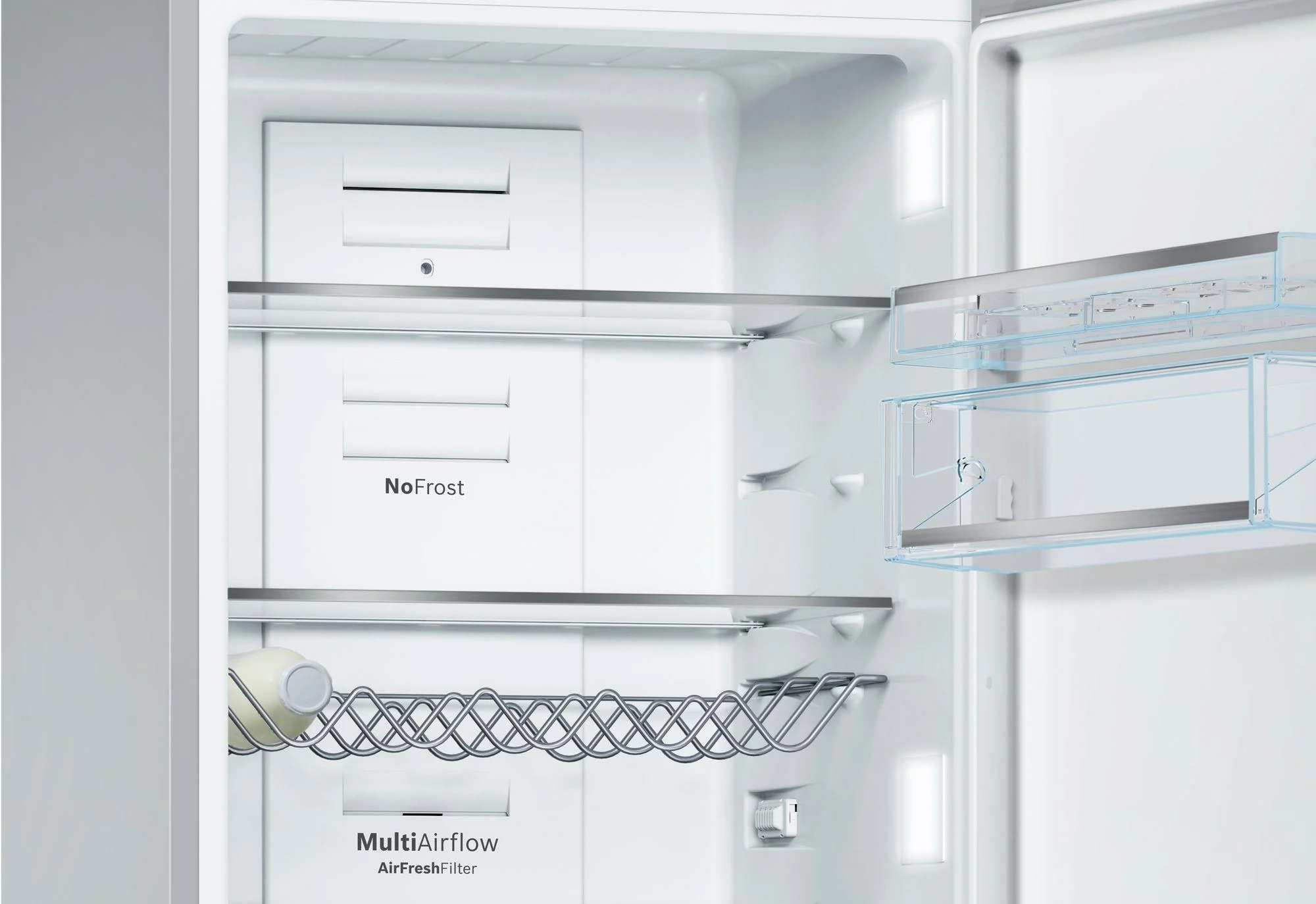 Bosch B10CB81NVW 800 Series Free-standing fridge-freezer with freezer at bottom, glass door 23.5" White - Image 4