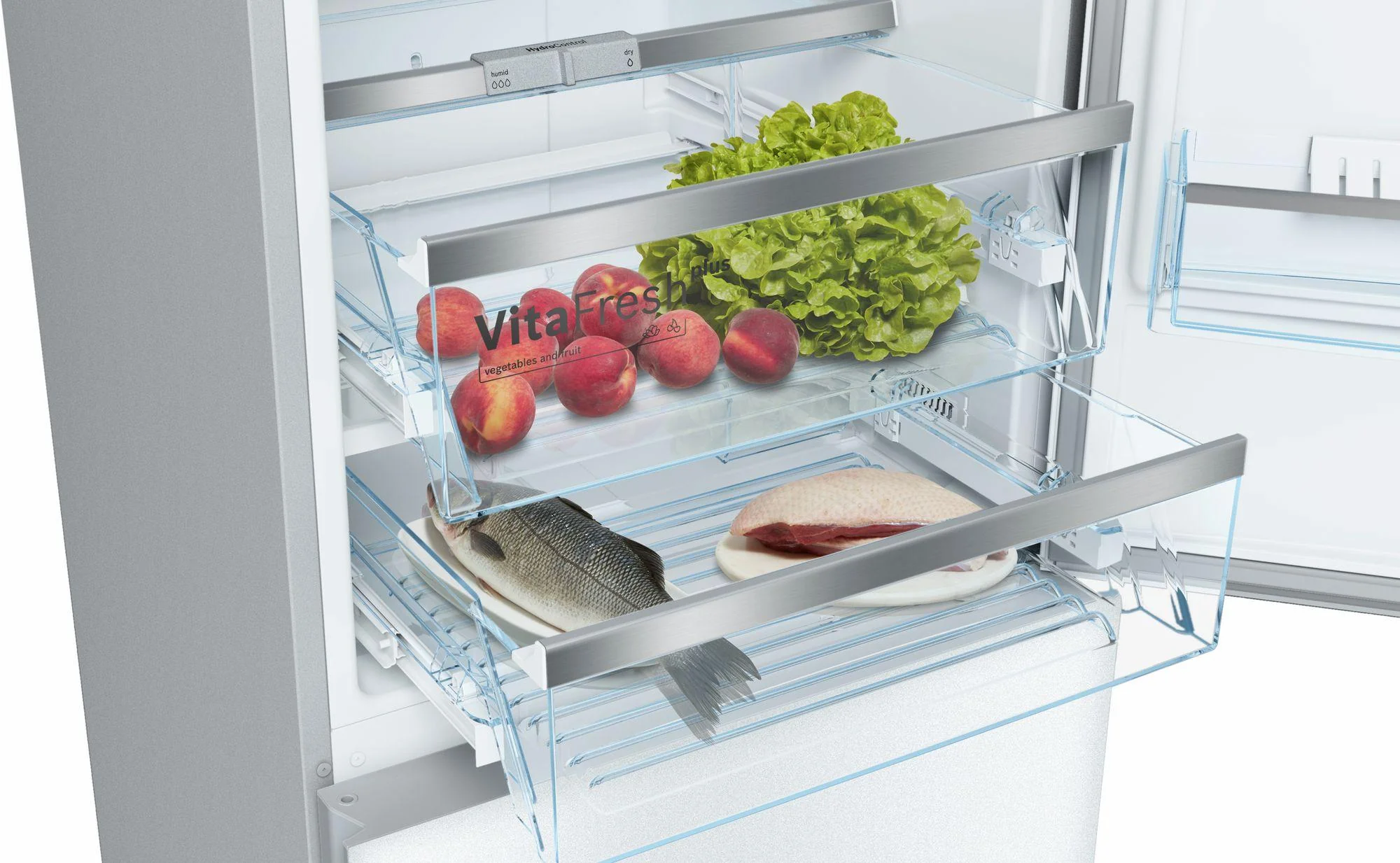 Bosch B10CB81NVW 800 Series Free-standing fridge-freezer with freezer at bottom, glass door 23.5" White - Image 5