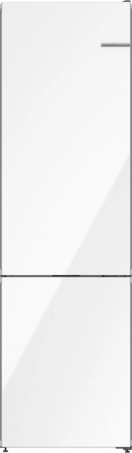 Bosch B24CB80ESW 800 Series, free-standing fridge-freezer with freezer at bottom, glass door, 24'', White, Total No Frost