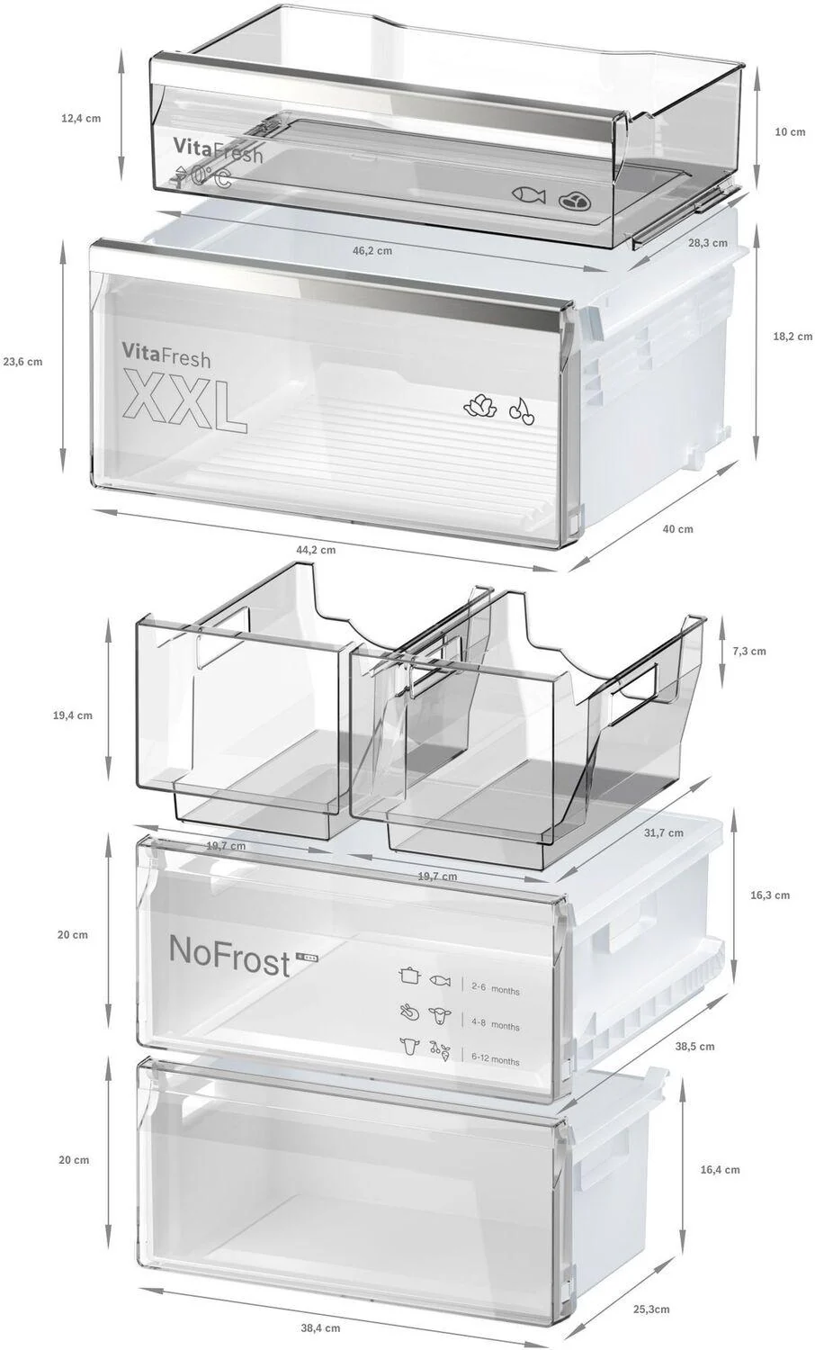 Bosch B24CB80ESW 800 Series, free-standing fridge-freezer with freezer at bottom, glass door, 24'', White, Total No Frost - Image 20