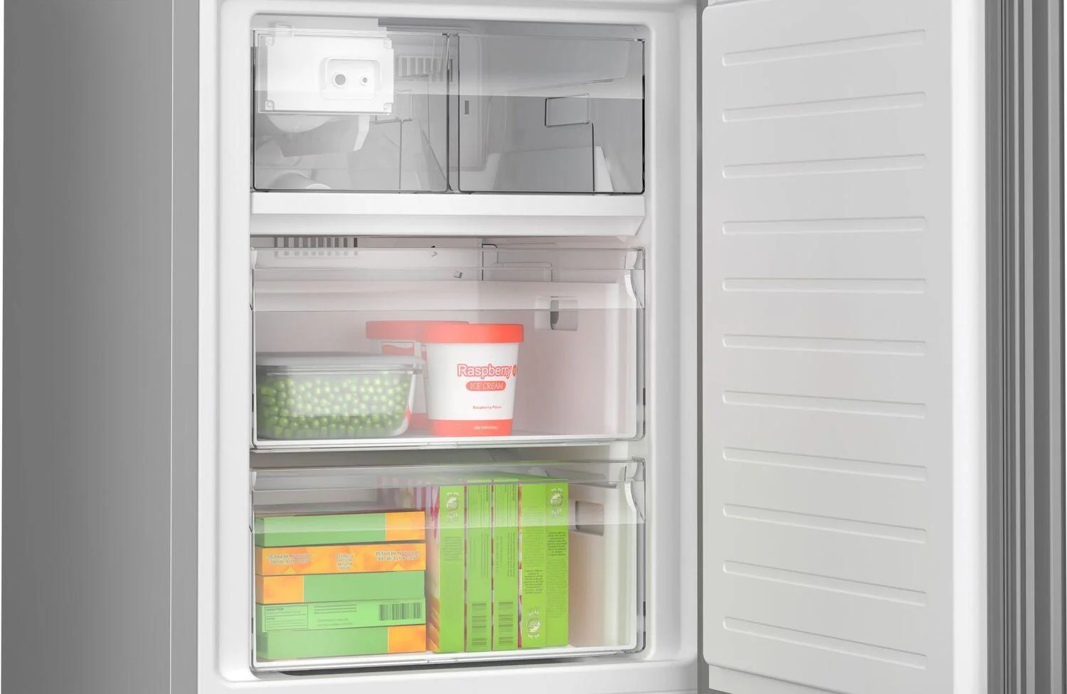 Bosch B24CB80ESW 800 Series, free-standing fridge-freezer with freezer at bottom, glass door, 24'', White, Total No Frost - Image 7