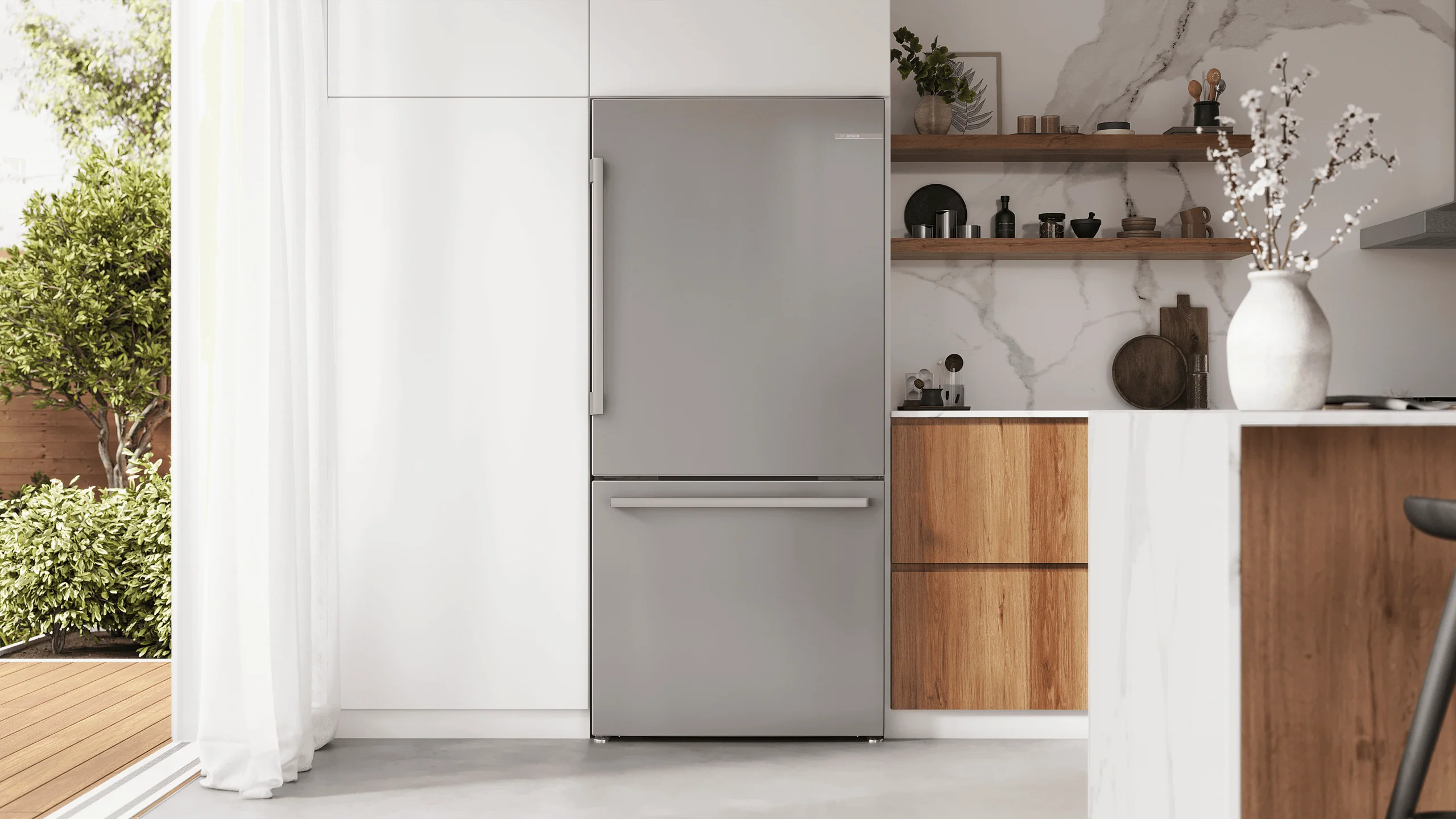 Bosch B33CM10SNS 100 Series, free-standing fridge-freezer with freezer at bottom, Brushed steel (with anti-fingerprint), Total No Frost - Image 13