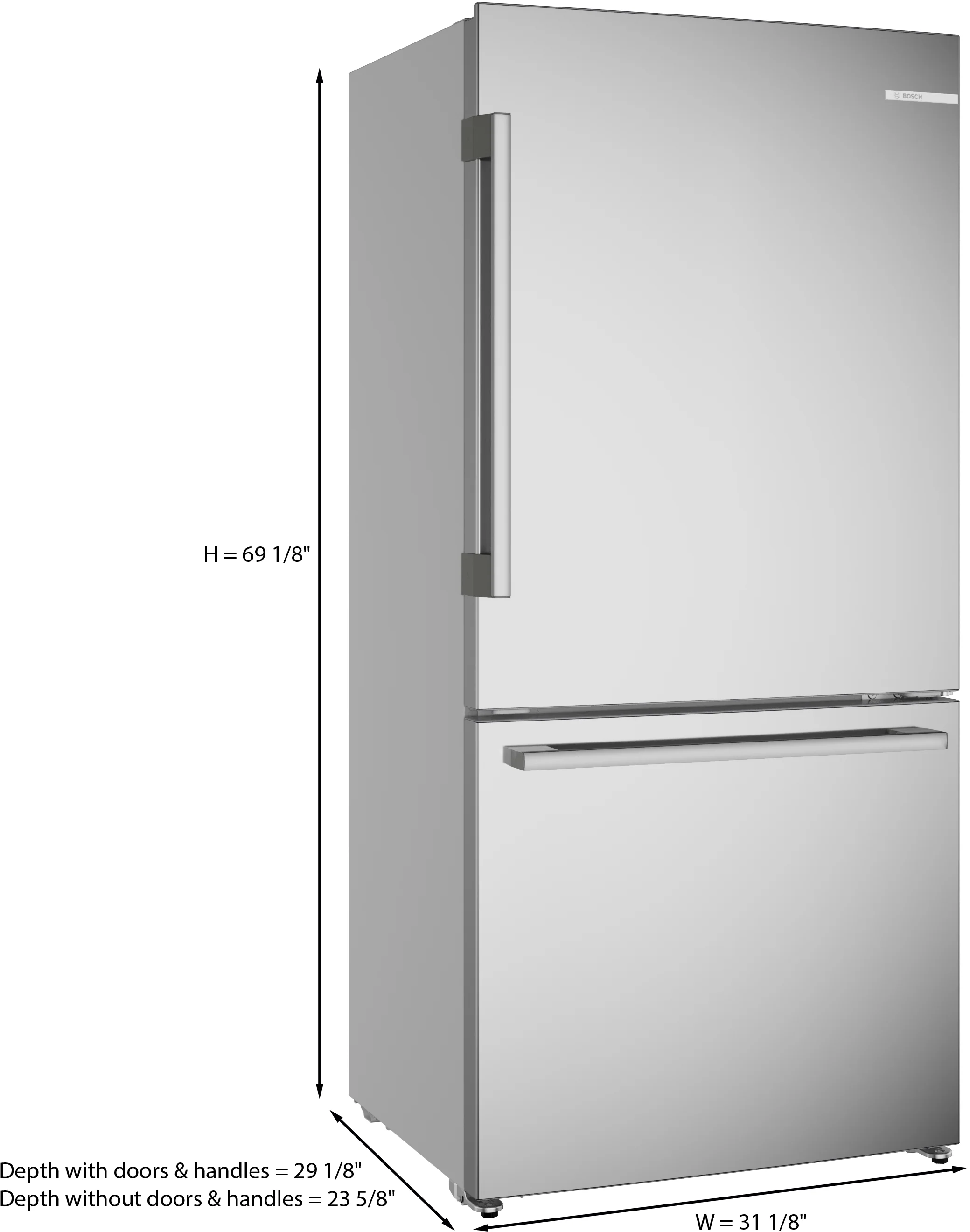 Bosch B33CM10SNS 100 Series, free-standing fridge-freezer with freezer at bottom, Brushed steel (with anti-fingerprint), Total No Frost - Image 15