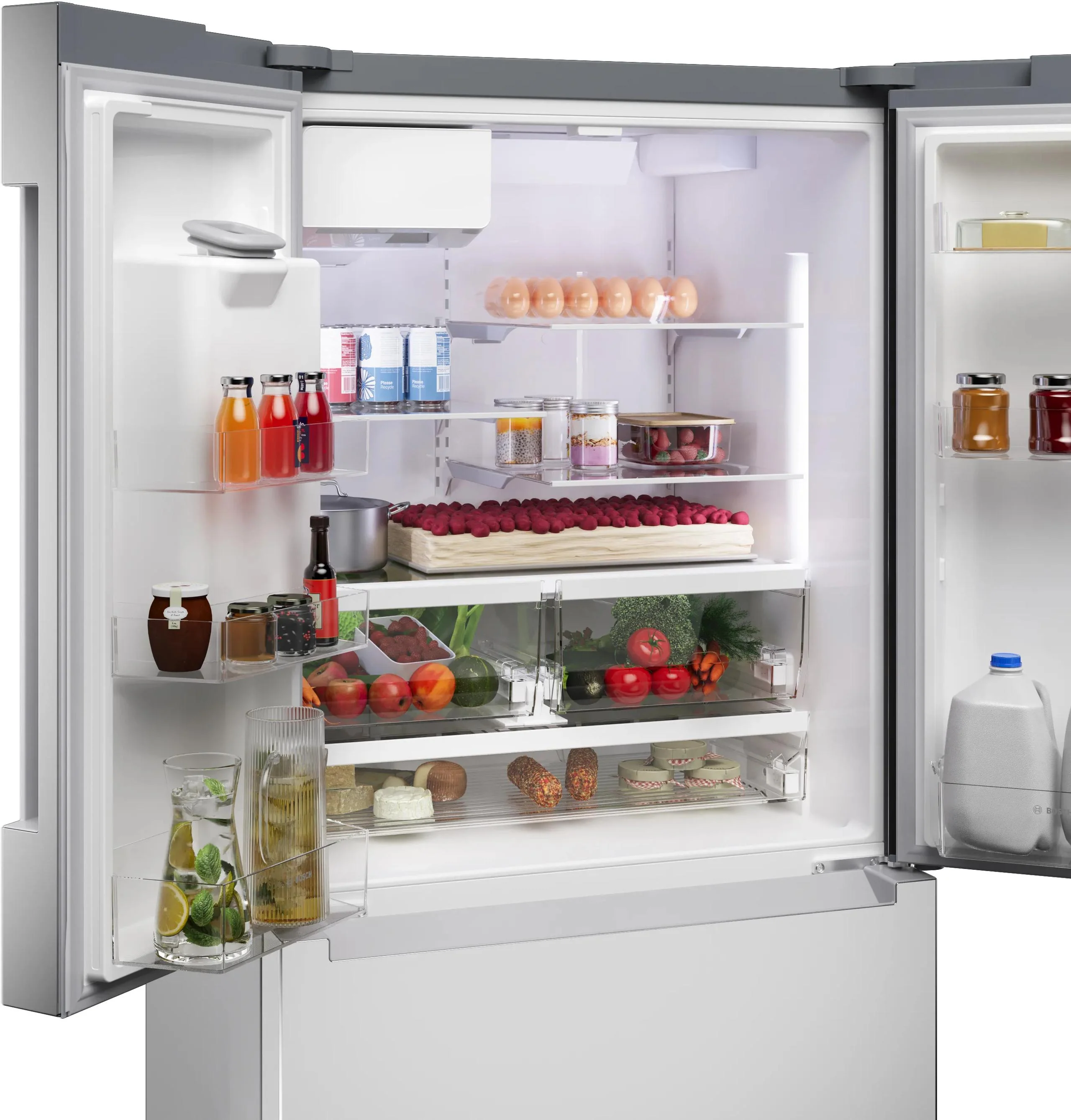 Bosch B36CD10ENS 100 Series, French Door Bottom freezer, multi door, 36'', Brushed steel (with anti-fingerprint), Total No Frost - Image 3