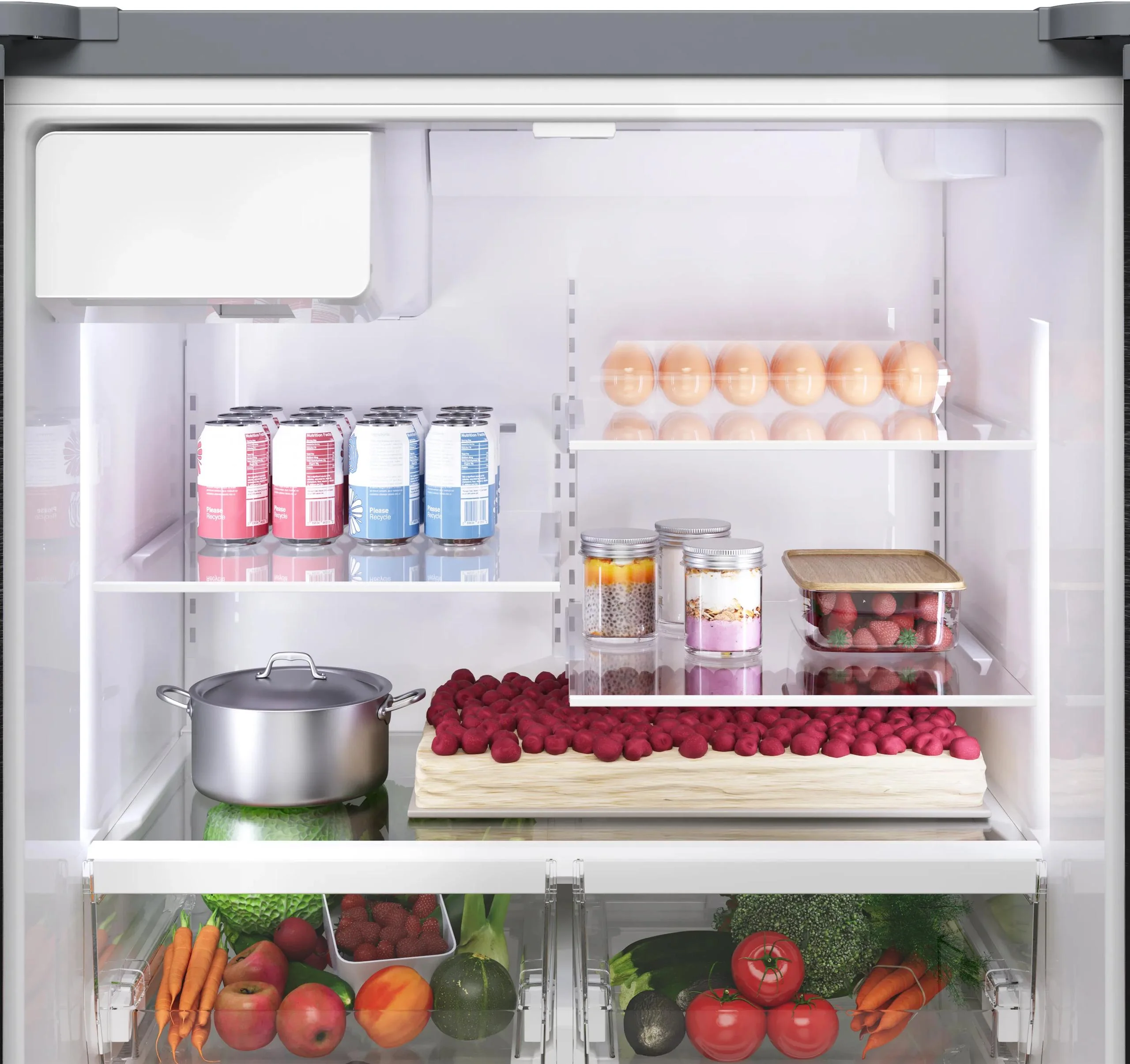 Bosch B36CD10ENS 100 Series, French Door Bottom freezer, multi door, 36'', Brushed steel (with anti-fingerprint), Total No Frost - Image 4