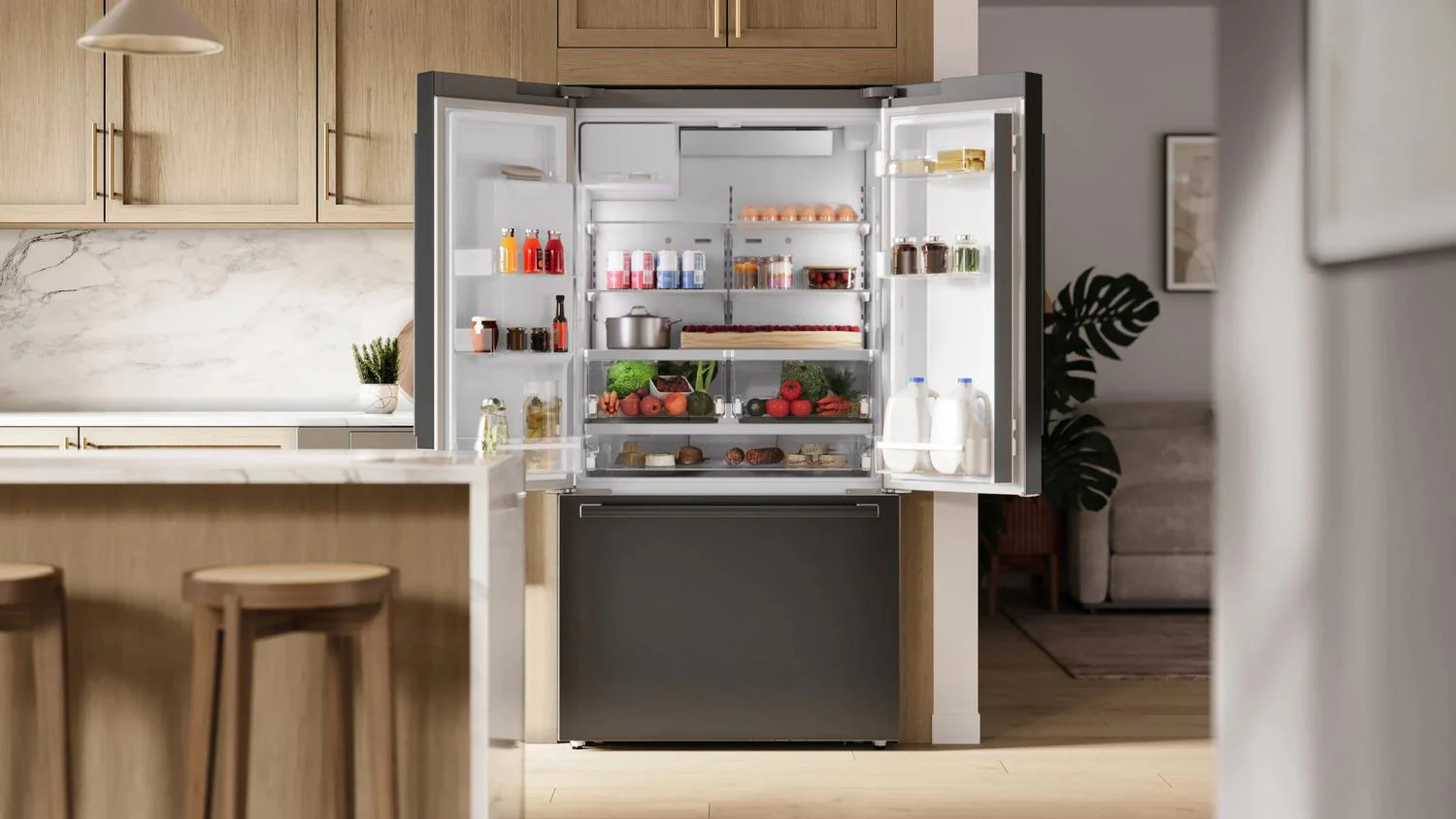 Bosch B36CD52SNB 500 Series, French Door Bottom freezer, multi door, 36'', Black inox-antifingerprint, Total No Frost - Image 5