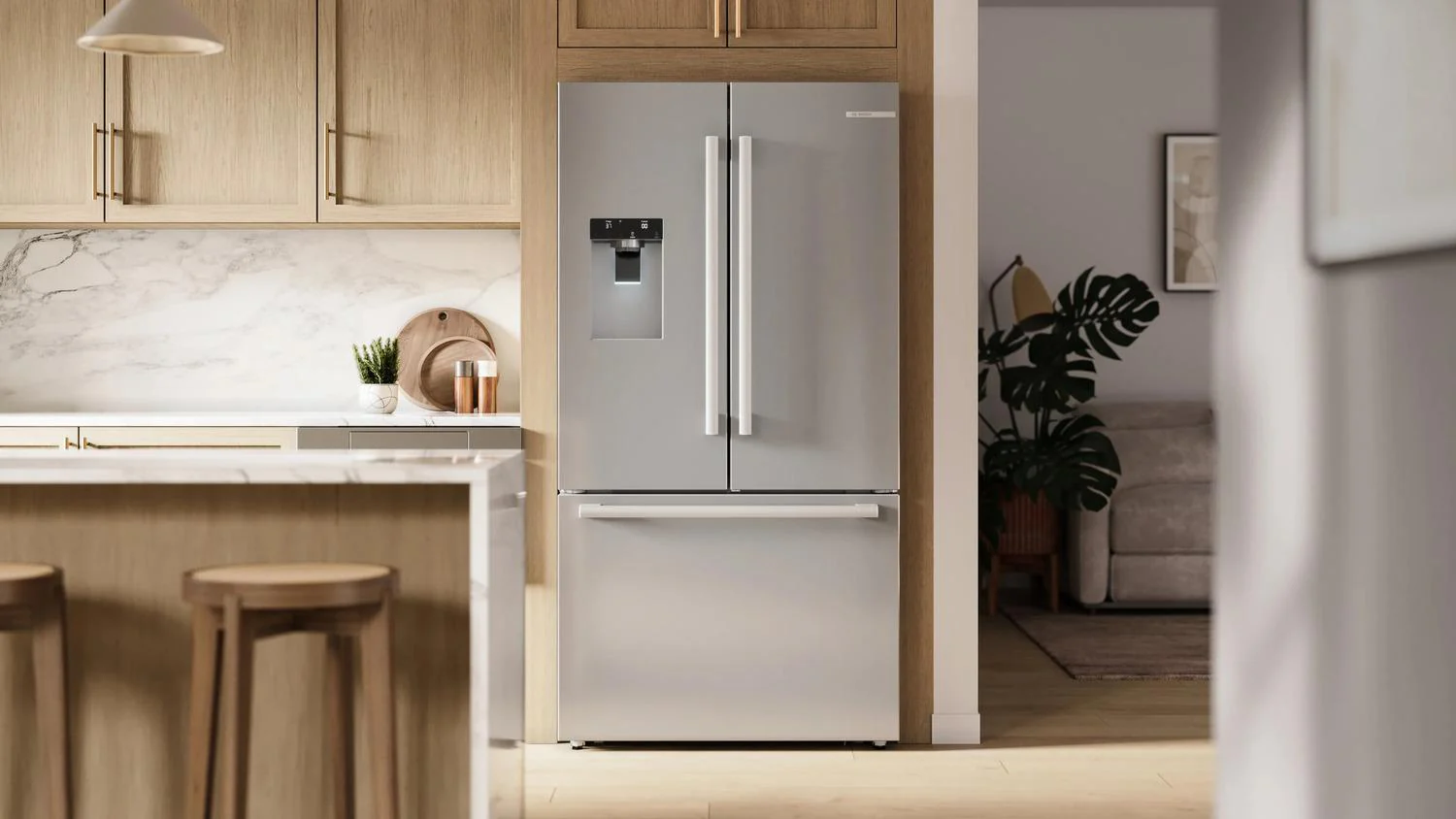 Bosch B36CD52SNS 500 Series, French Door Bottom freezer, multi door, 36'', Brushed steel (with anti-fingerprint), Total No Frost - Image 4