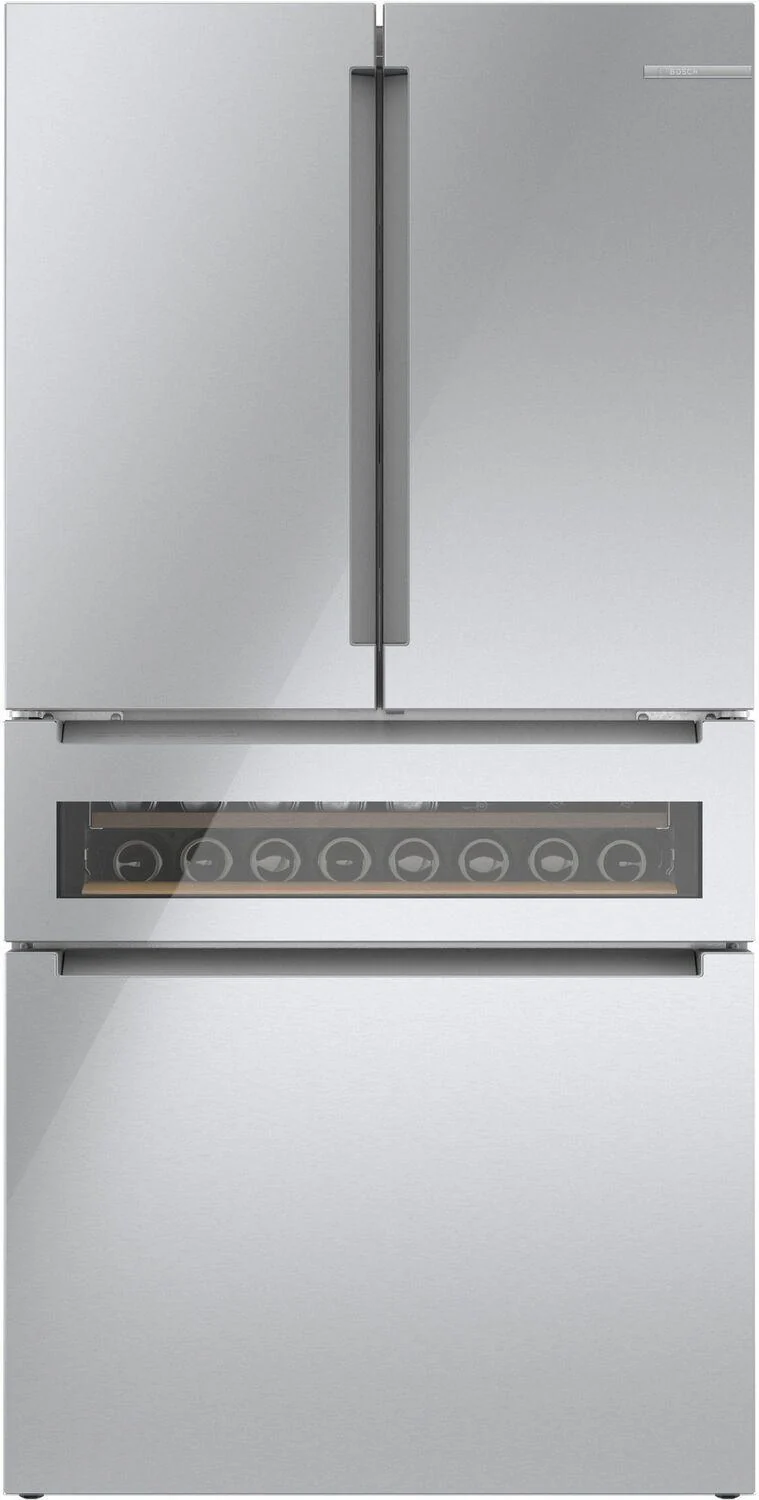 Bosch B36CL81ENG 800 Series, French Door Bottom Mount Refrigerator, Glass door, 36'', Stainless steel - Image 4