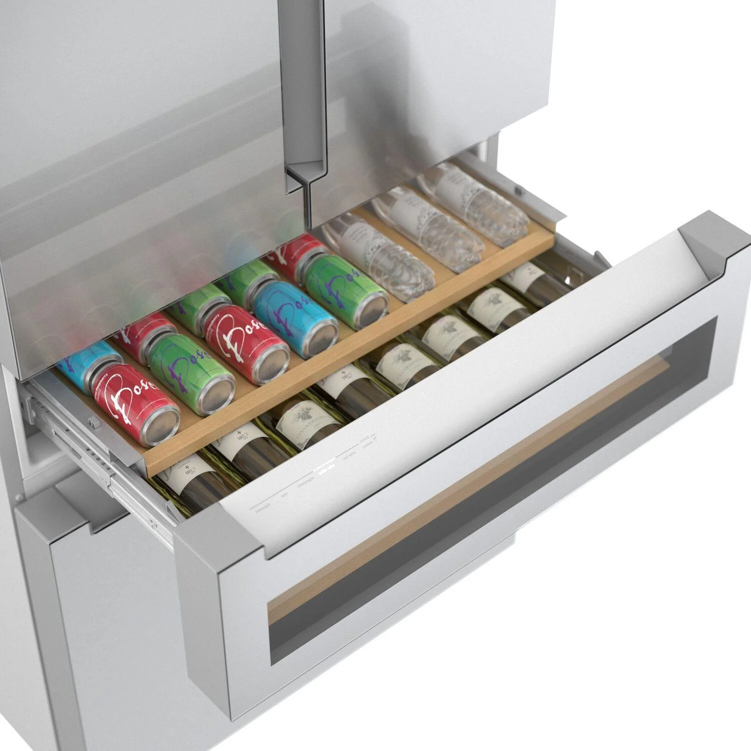 Bosch B36CL81ENG 800 Series, French Door Bottom Mount Refrigerator, Glass door, 36'', Stainless steel - Image 9