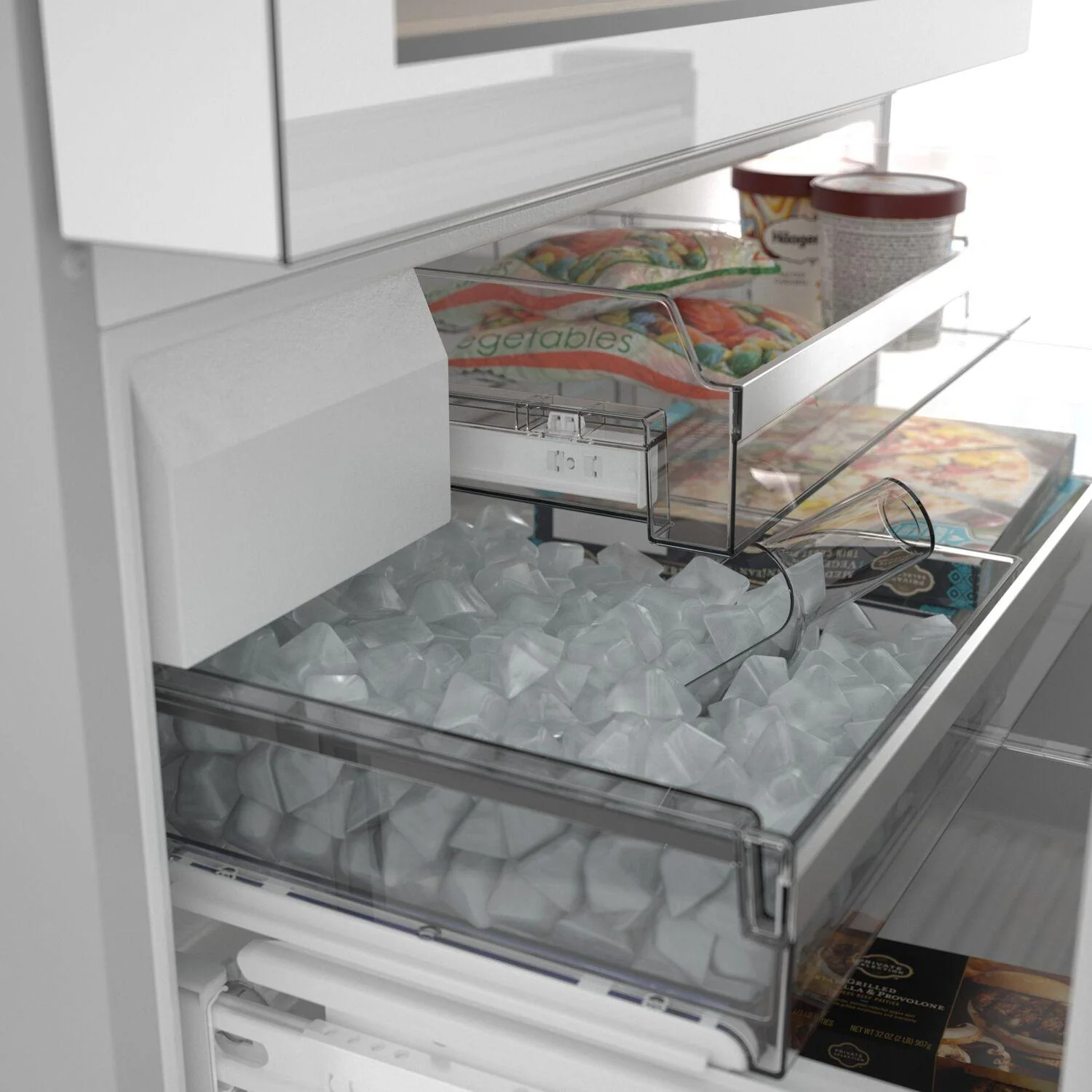Bosch B36CL81ENW 800 Series, French Door Bottom Mount Refrigerator, Glass door, 36'', White, Total No Frost - Image 7