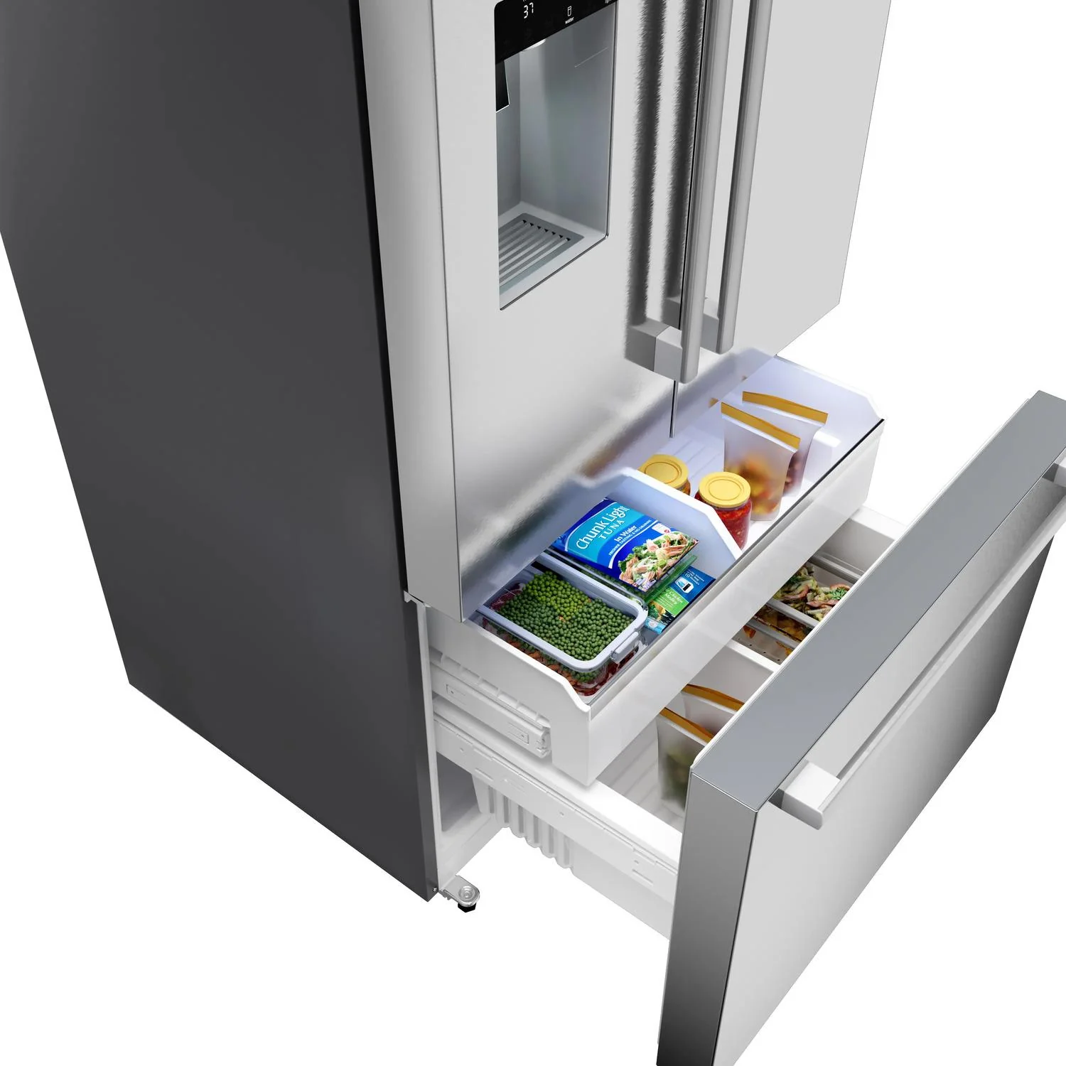 Bosch B36FD52SNS 500 Series, French Door Bottom freezer, multi door, 36'', Brushed steel (with anti-fingerprint), Total No Frost - Image 12