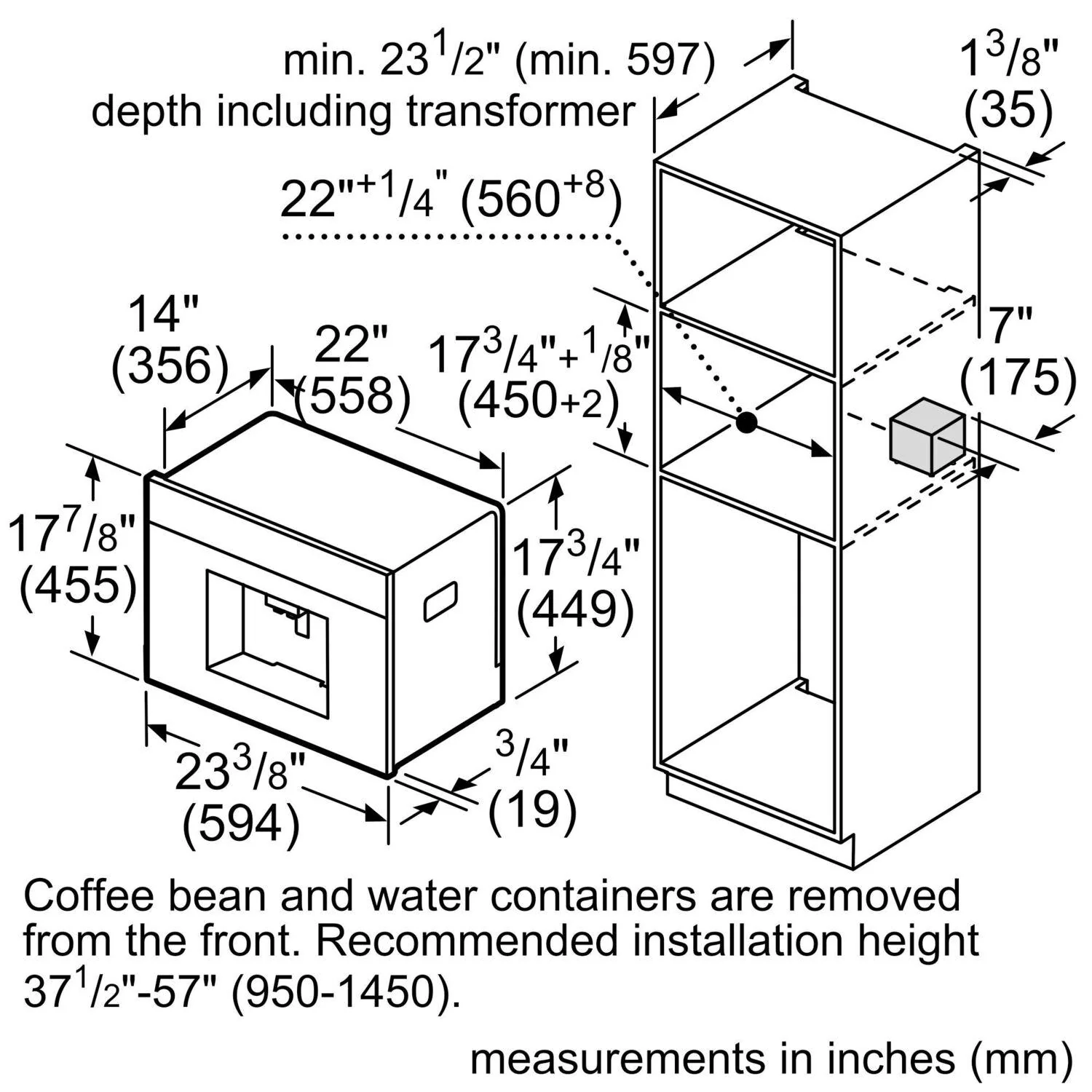 Bosch BCM8450UC 800 Series, Built-In Fully Automatic Coffee Machine, Stainless steel, Removable water tank - Image 15