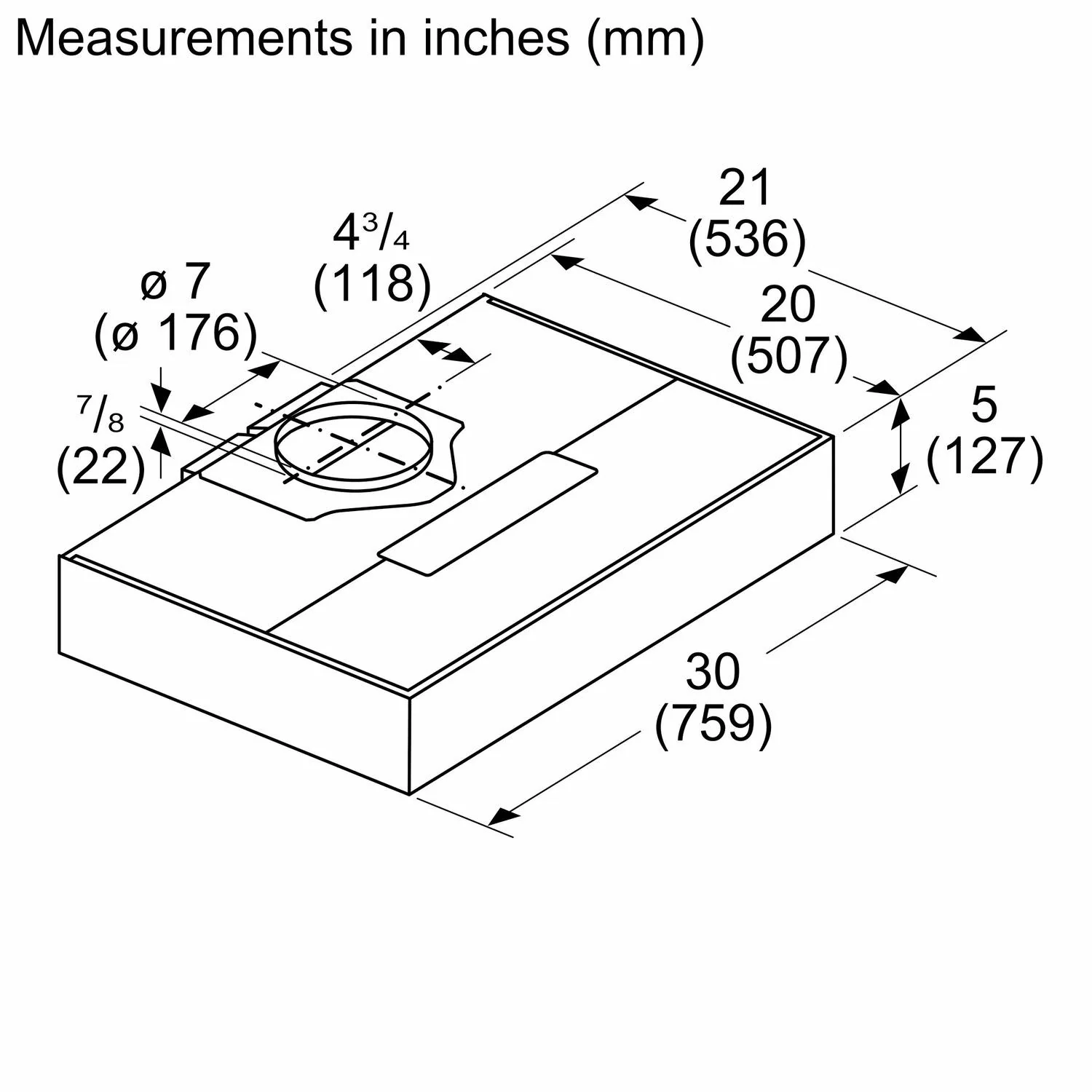 Bosch DUH50353UC 500 Series, built-under cooker hood, 30'', Stainless steel - Image 2