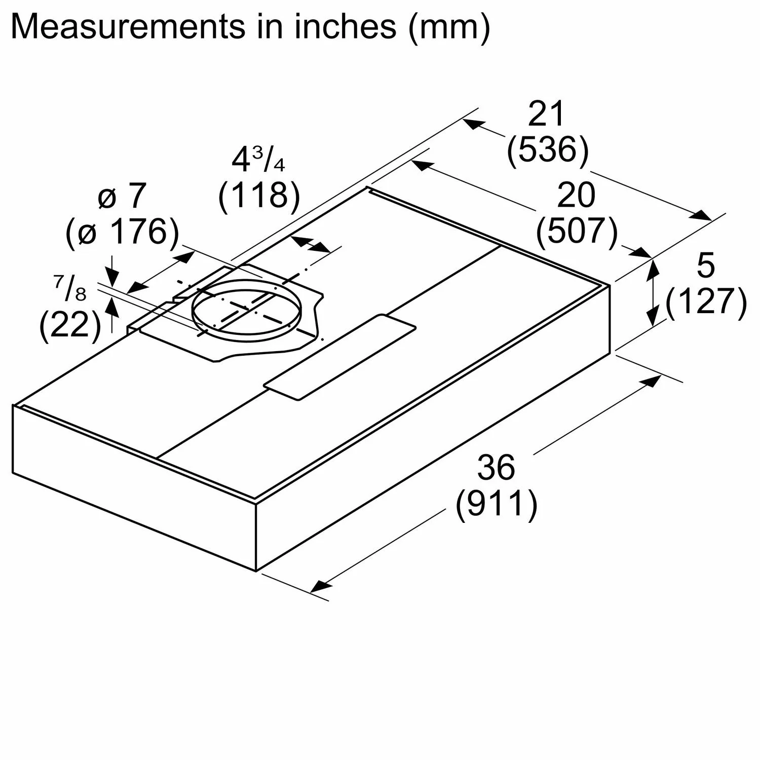Bosch DUH56353UC 500 Series, built-under cooker hood, 36'', Stainless steel - Image 2