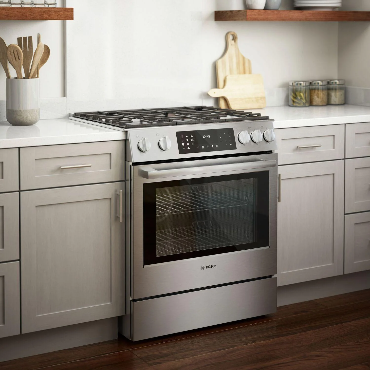 Bosch HDI8056U 800 Series, Dual fuel slide-in range, 30'', Stainless steel - Image 5