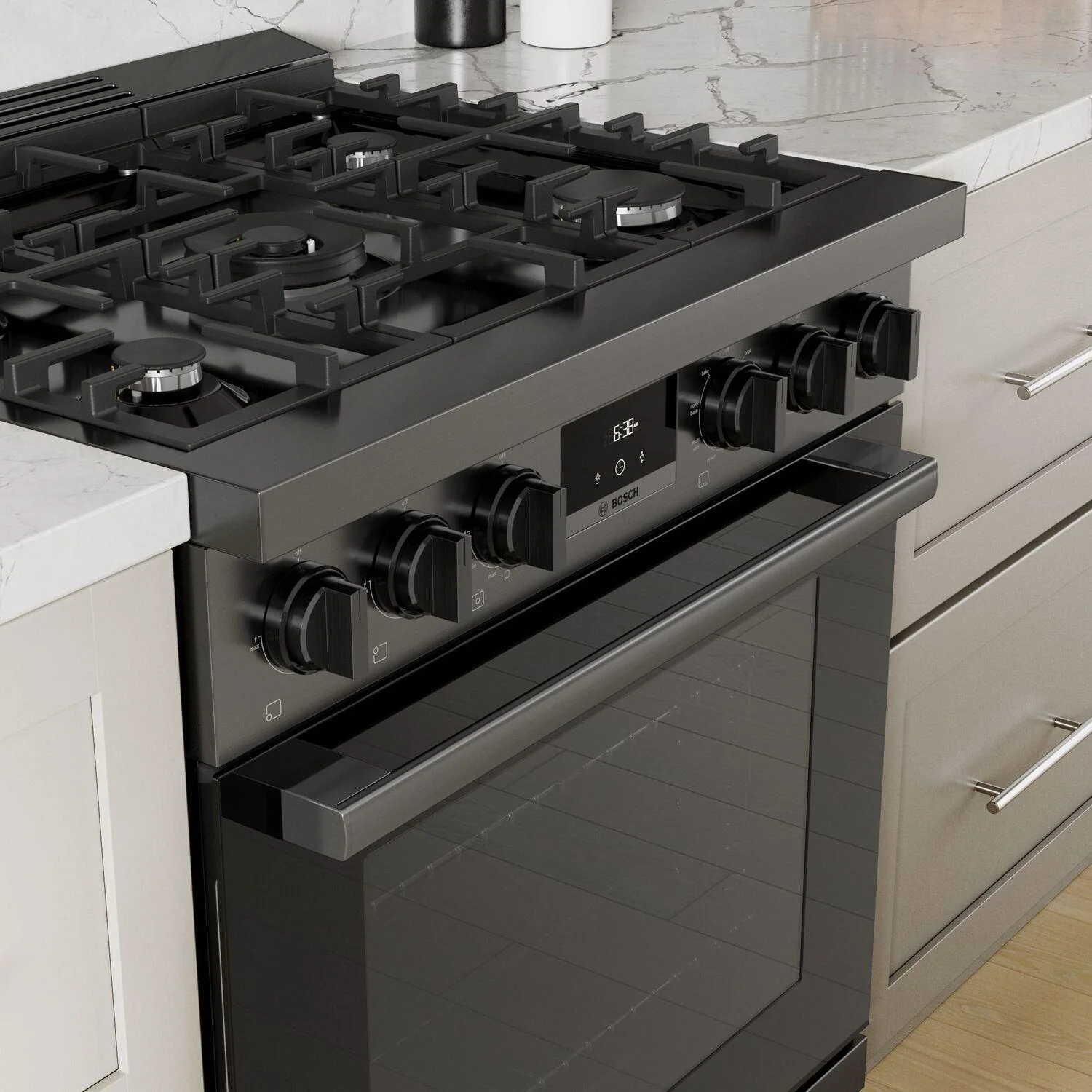 Bosch HDS8045U 800 Series, Dual fuel freestanding range, 30'', Black stainless steel - Image 20