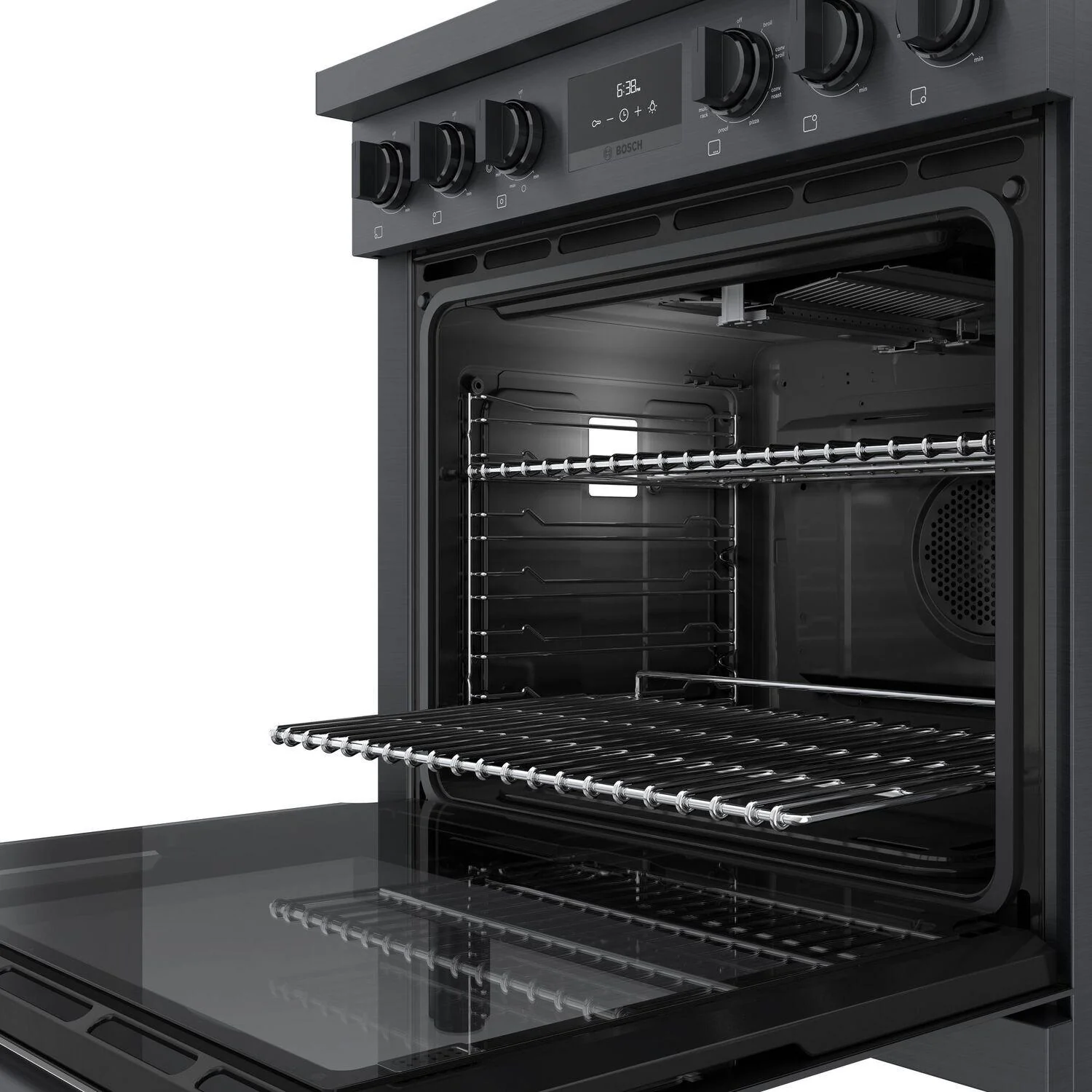 Bosch HDS8045U 800 Series, Dual fuel freestanding range, 30'', Black stainless steel - Image 9