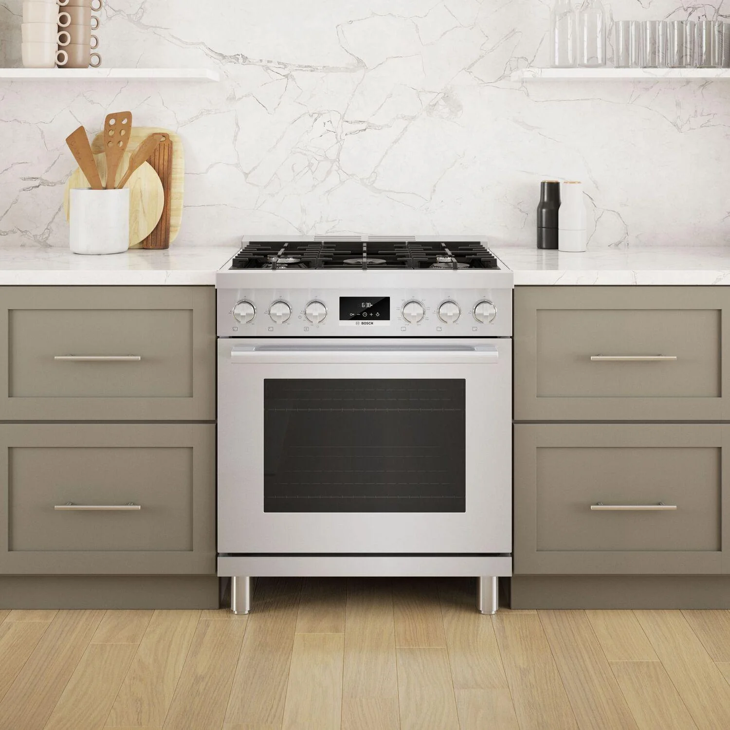 Bosch HDS8055U 800 Series, Dual fuel freestanding range, 30'', Stainless steel - Image 13