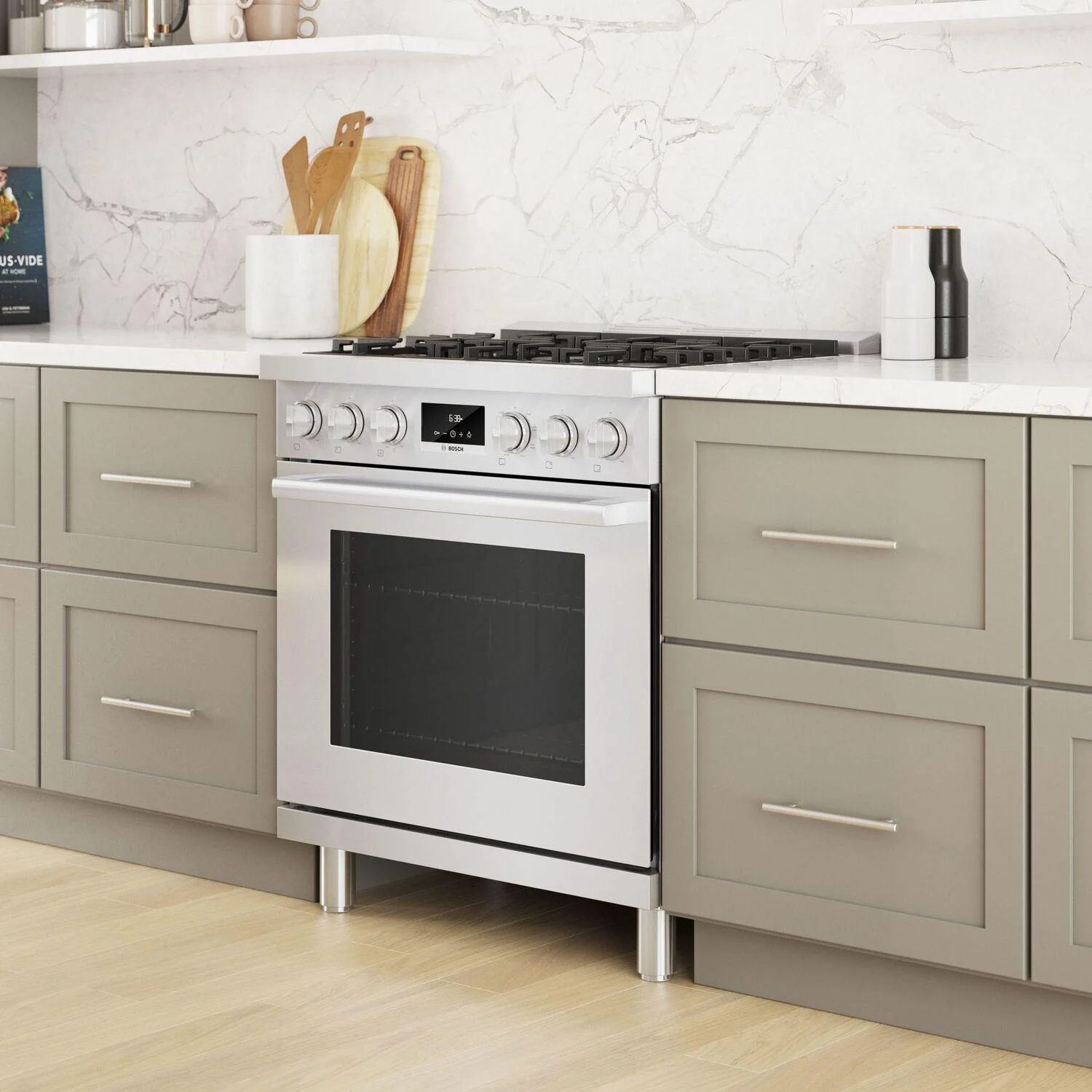Bosch HDS8055U 800 Series, Dual fuel freestanding range, 30'', Stainless steel - Image 14