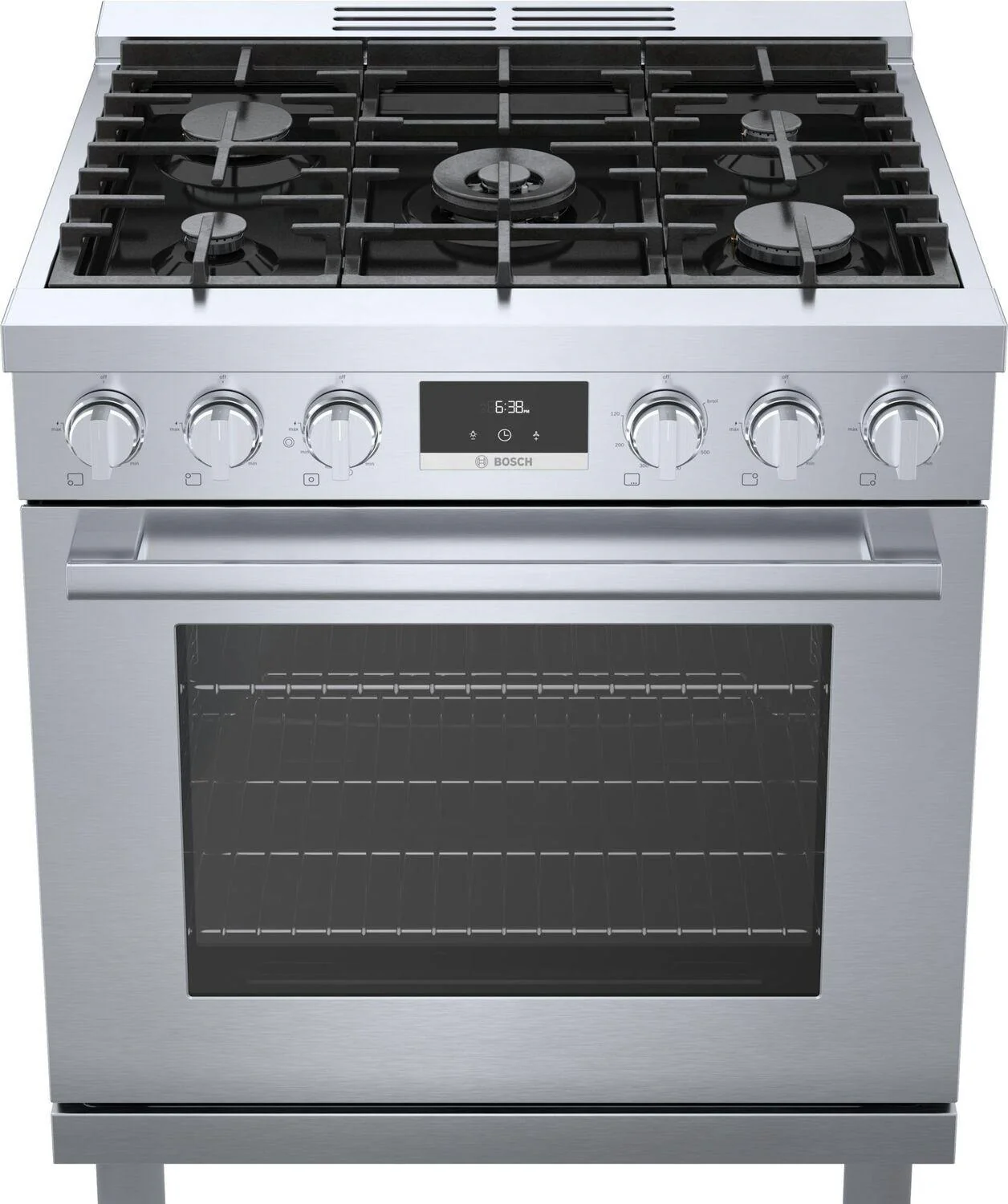 Bosch HDS8055U 800 Series, Dual fuel freestanding range, 30'', Stainless steel - Image 2