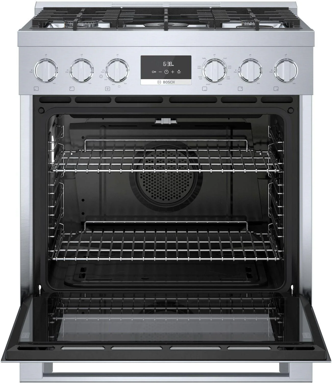 Bosch HDS8055U 800 Series, Dual fuel freestanding range, 30'', Stainless steel - Image 7