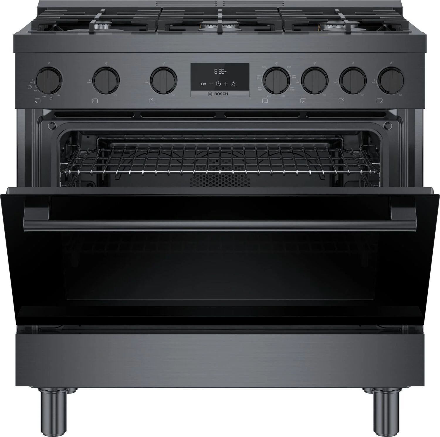 Bosch HDS8645U 800 Series, Dual fuel freestanding range, 36'', Black stainless steel - Image 15