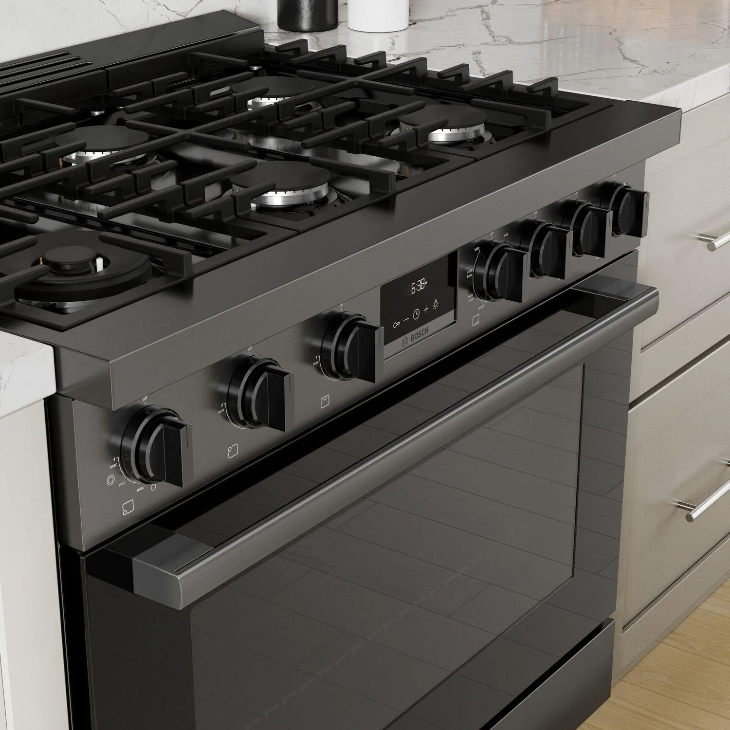 Bosch HDS8645U 800 Series, Dual fuel freestanding range, 36'', Black stainless steel - Image 21