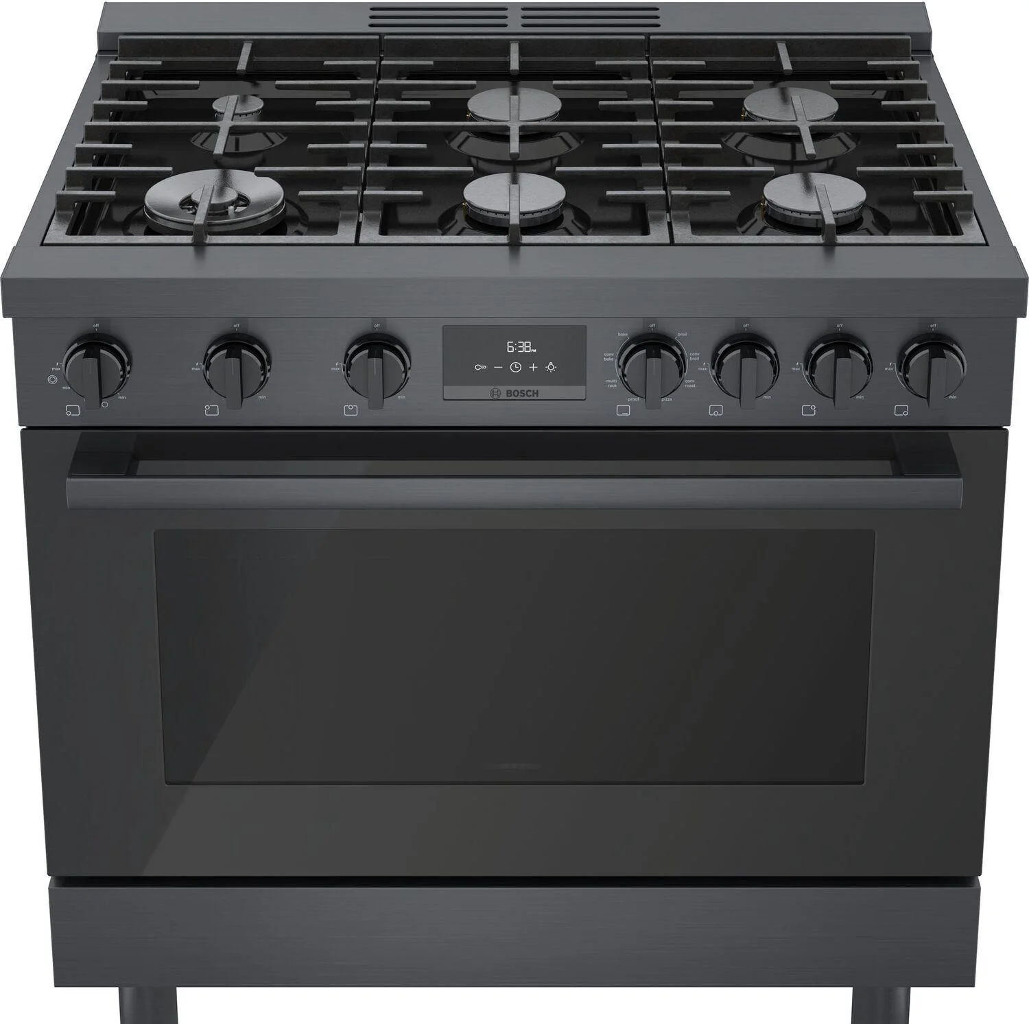 Bosch HDS8645U 800 Series, Dual fuel freestanding range, 36'', Black stainless steel - Image 4