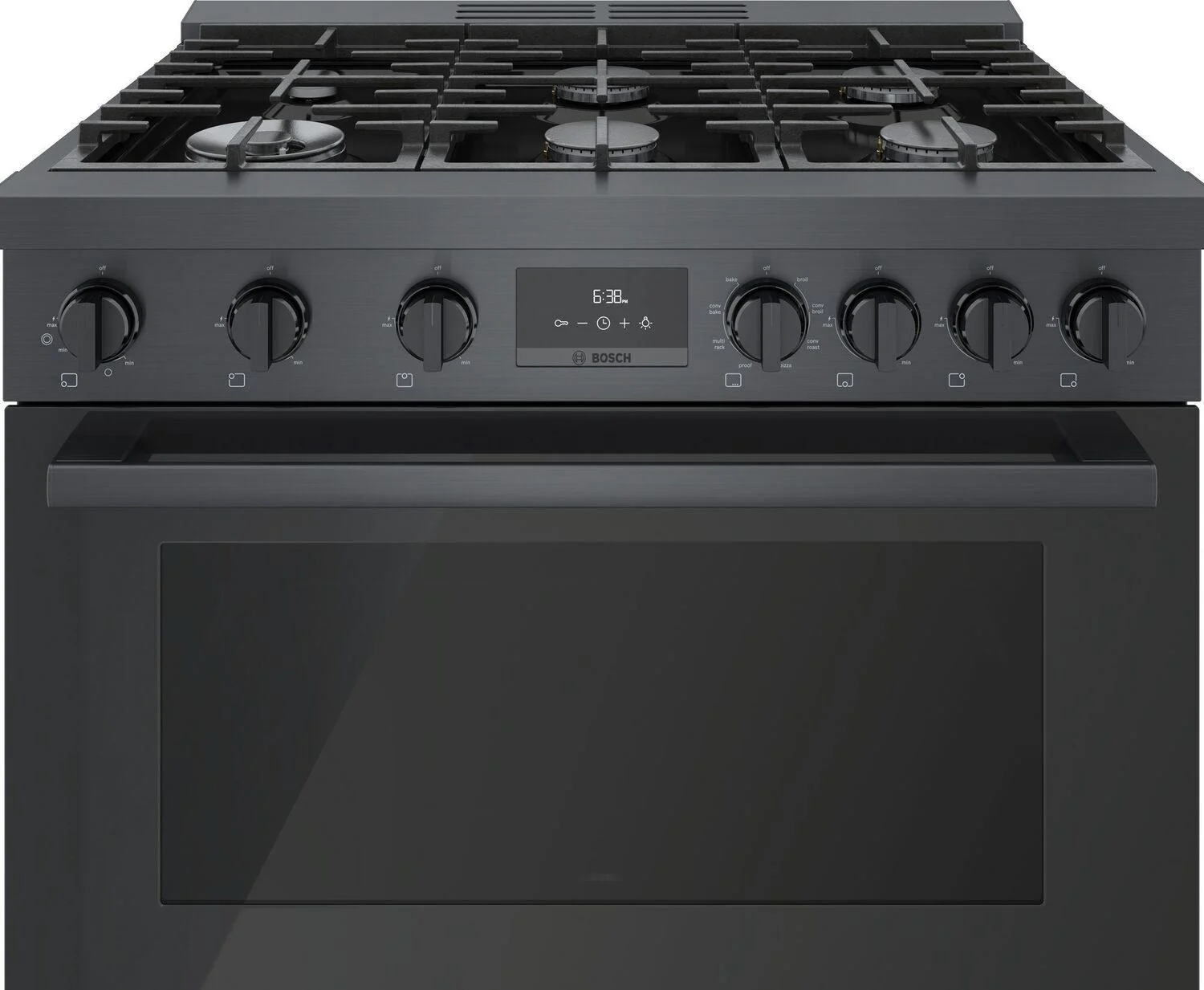 Bosch HDS8645U 800 Series, Dual fuel freestanding range, 36'', Black stainless steel - Image 5