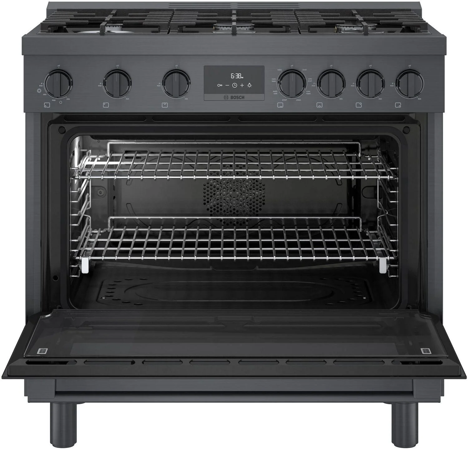 Bosch HDS8645U 800 Series, Dual fuel freestanding range, 36'', Black stainless steel - Image 7