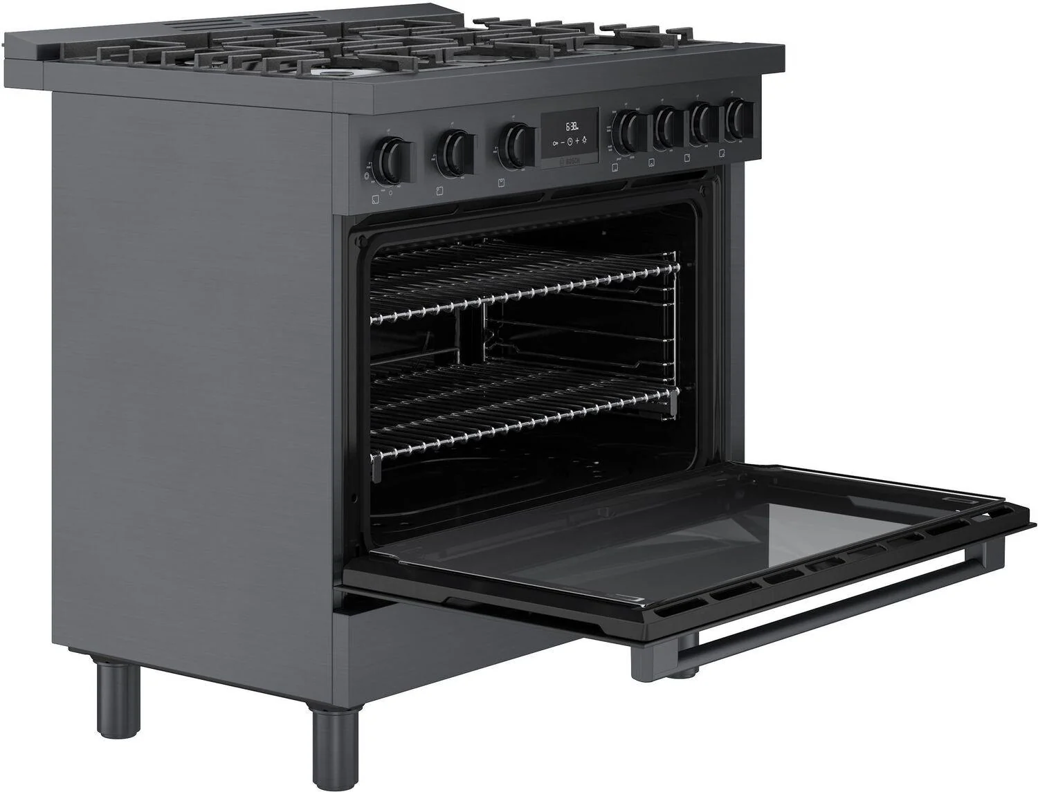 Bosch HDS8645U 800 Series, Dual fuel freestanding range, 36'', Black stainless steel - Image 8