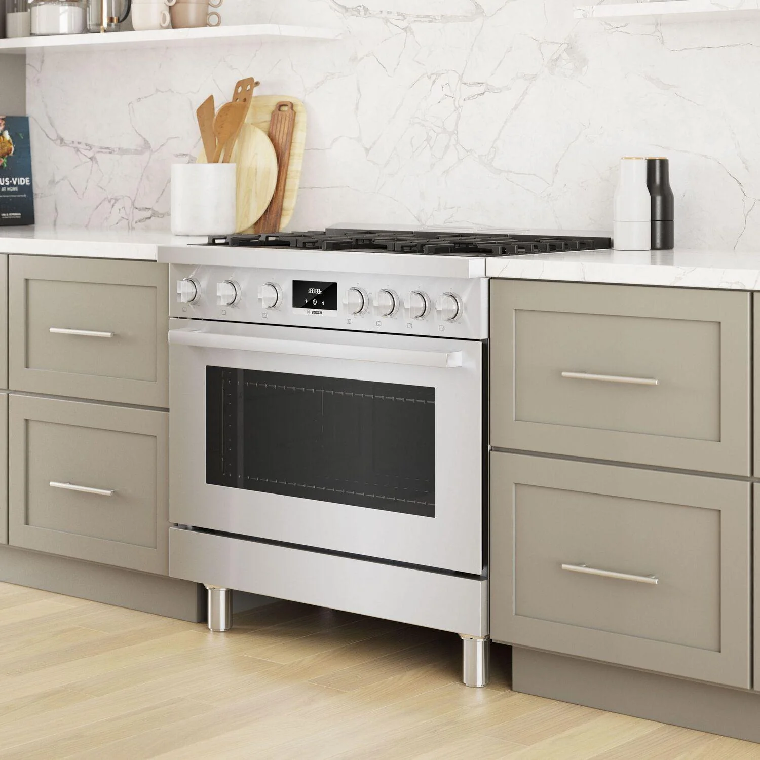 Bosch HDS8655U 800 Series, Dual fuel freestanding range, 36'', Stainless steel - Image 13