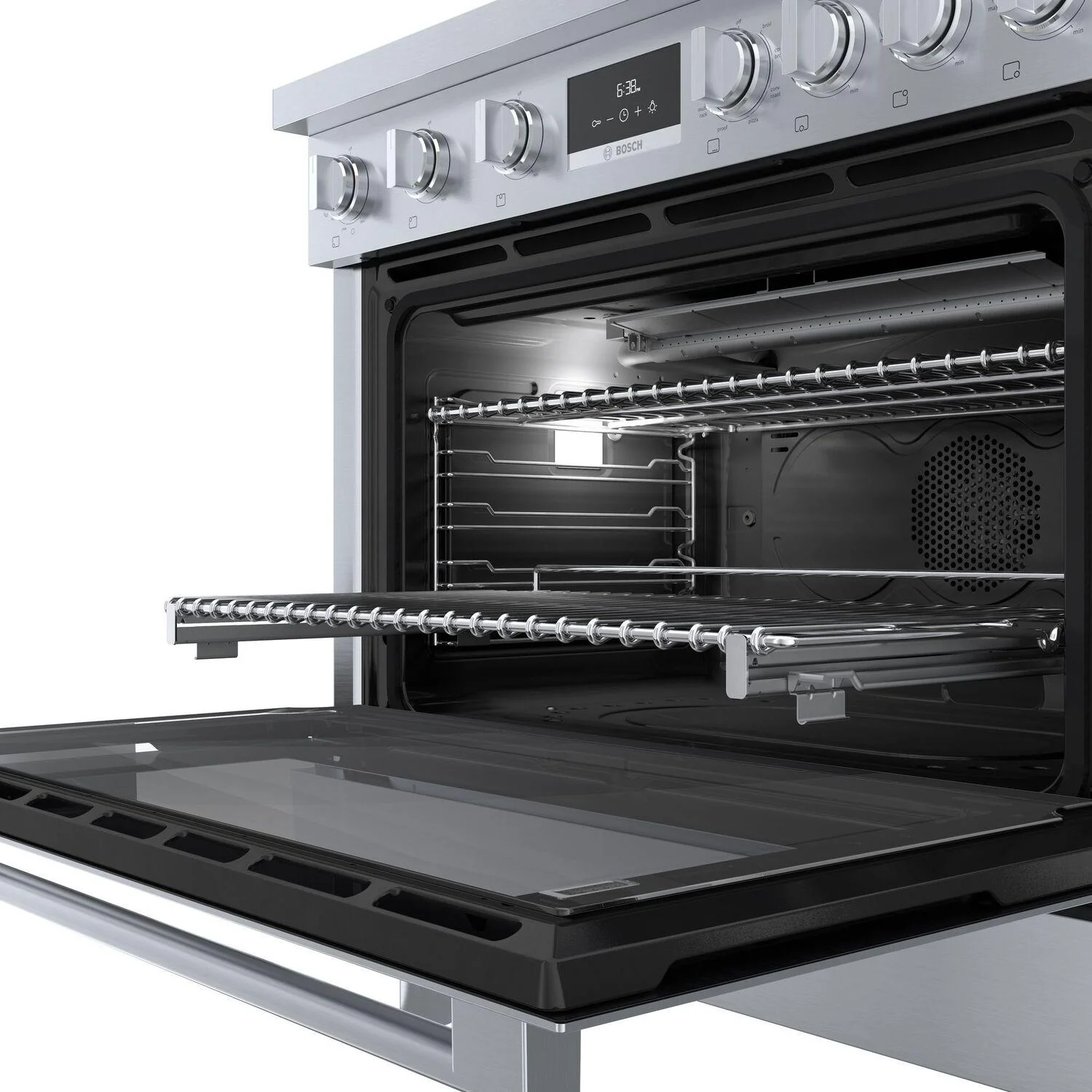 Bosch HDS8655U 800 Series, Dual fuel freestanding range, 36'', Stainless steel - Image 4