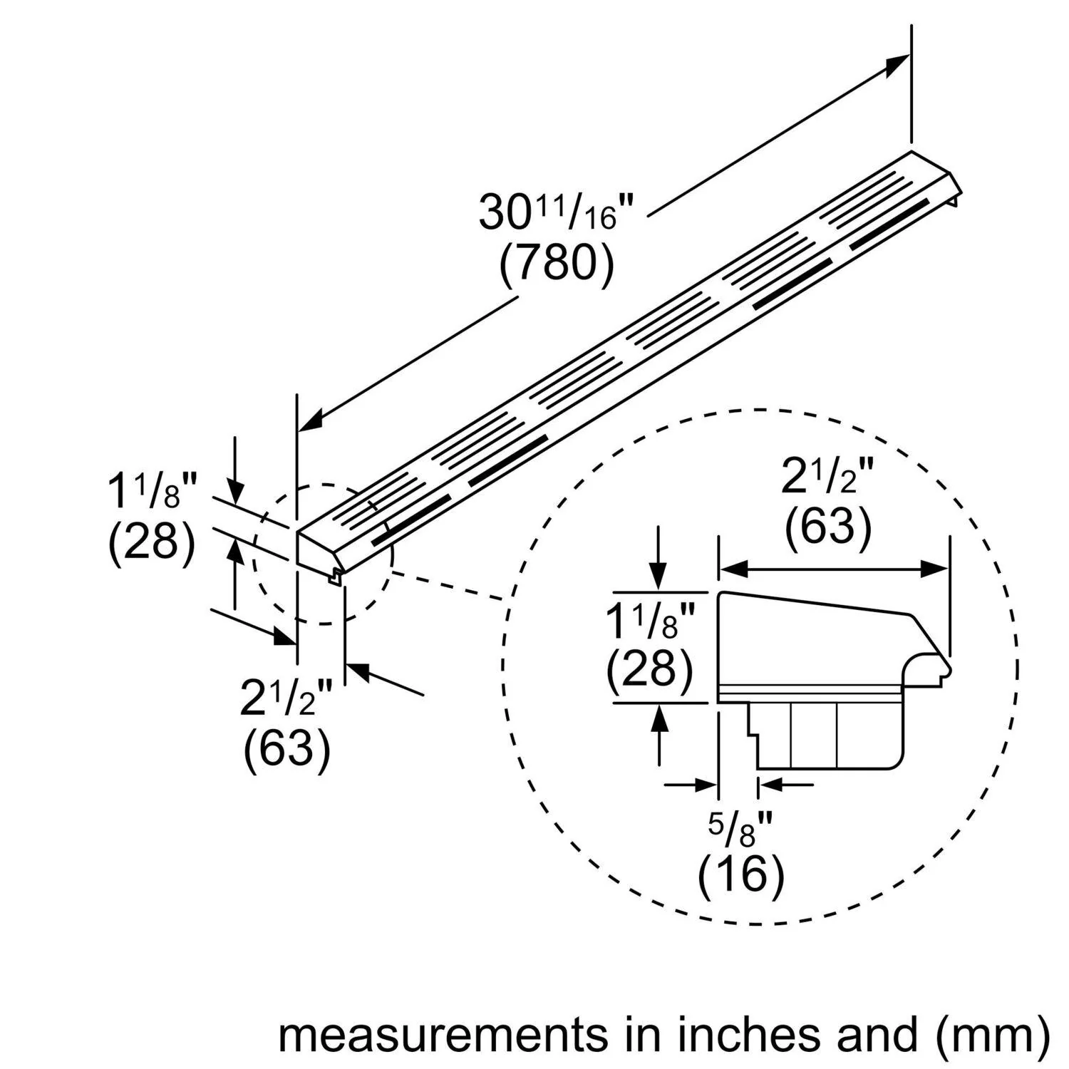 Bosch HDZIT301 Island Trim Accessory for DF Slide-in Ranges - Image 2