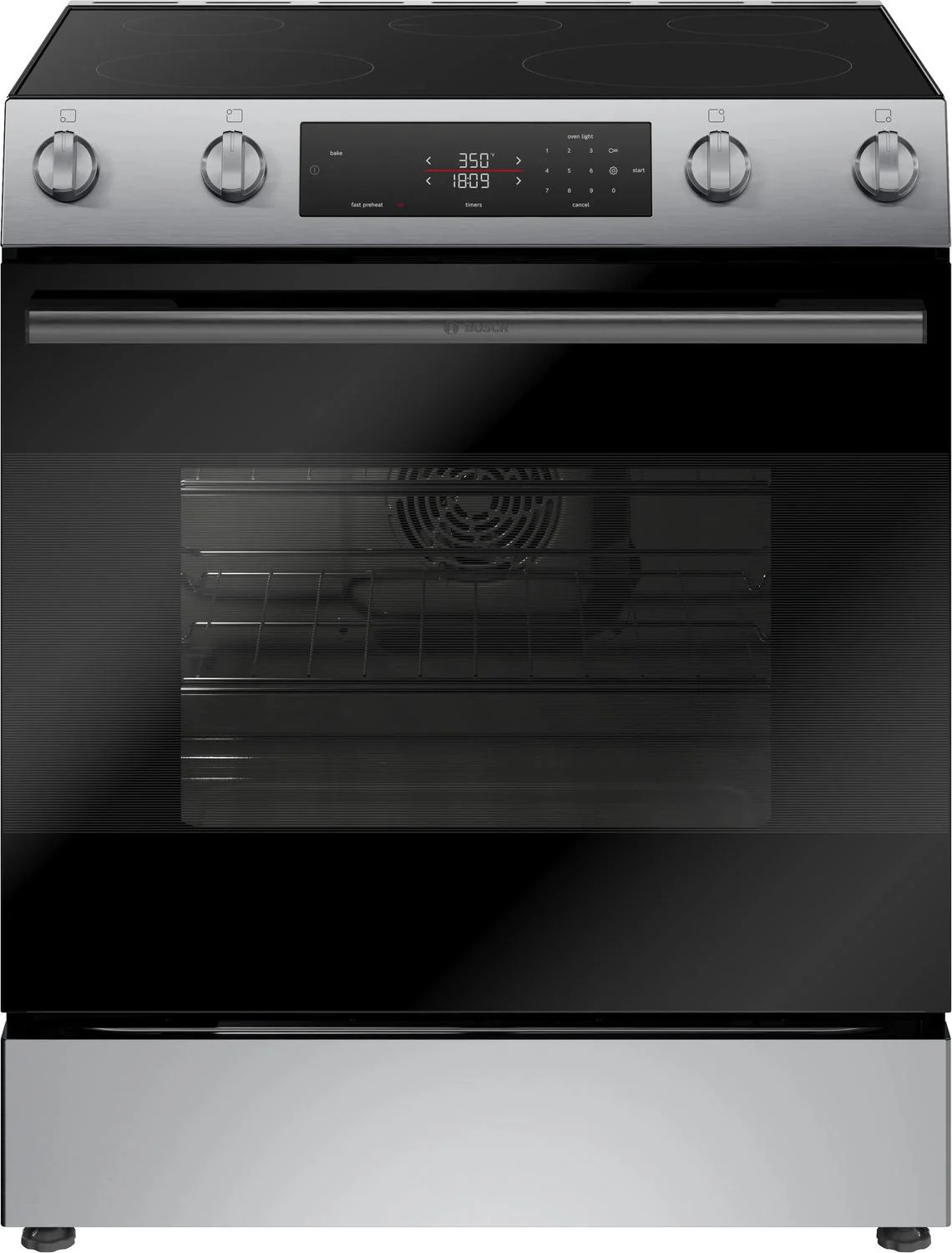 Bosch HEF1050MU 100 Series, Freestanding electric cooker, 30'', Stainless steel