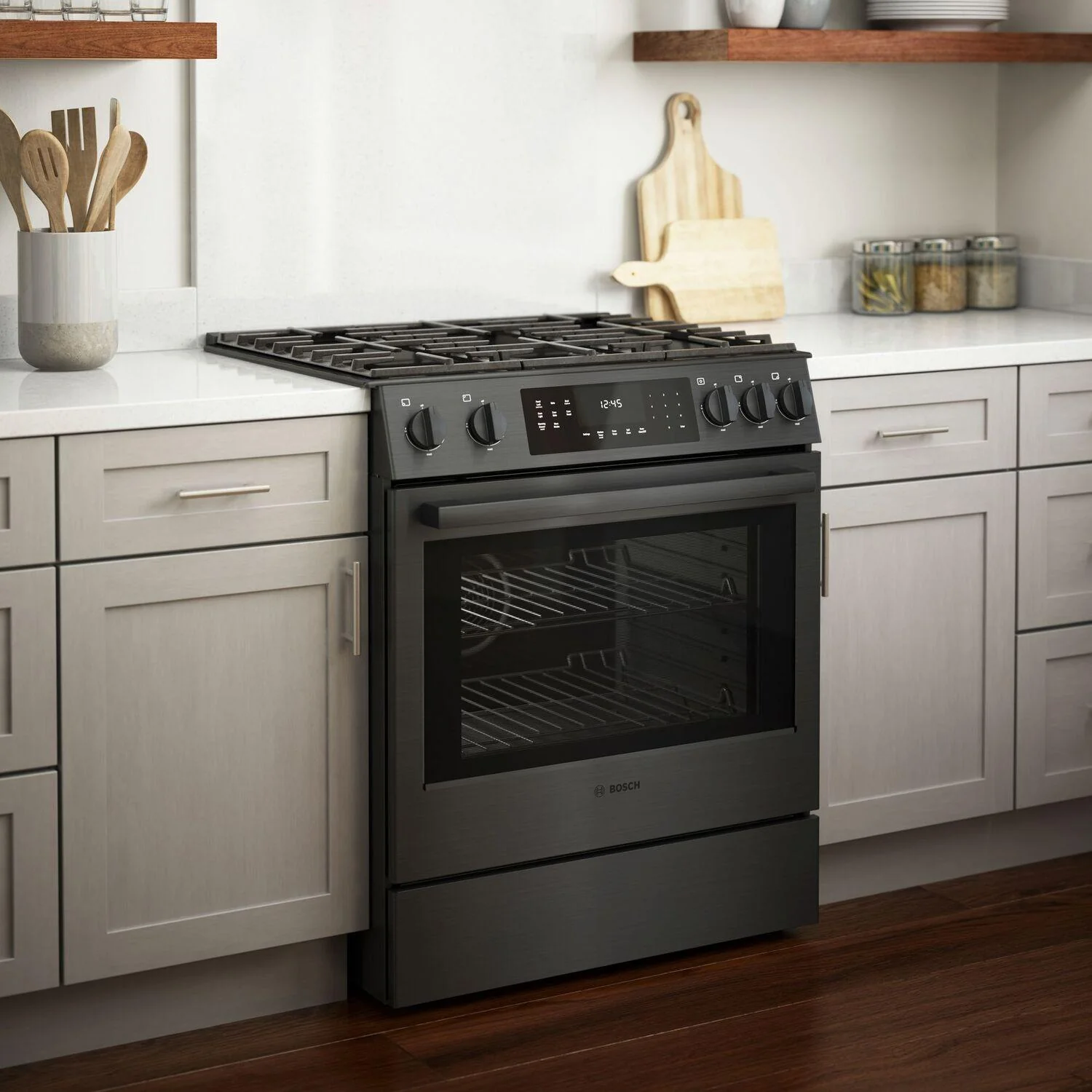 Bosch HGI8046UC 800 Series, Gas slide-in range, 30'', Black stainless steel - Image 11