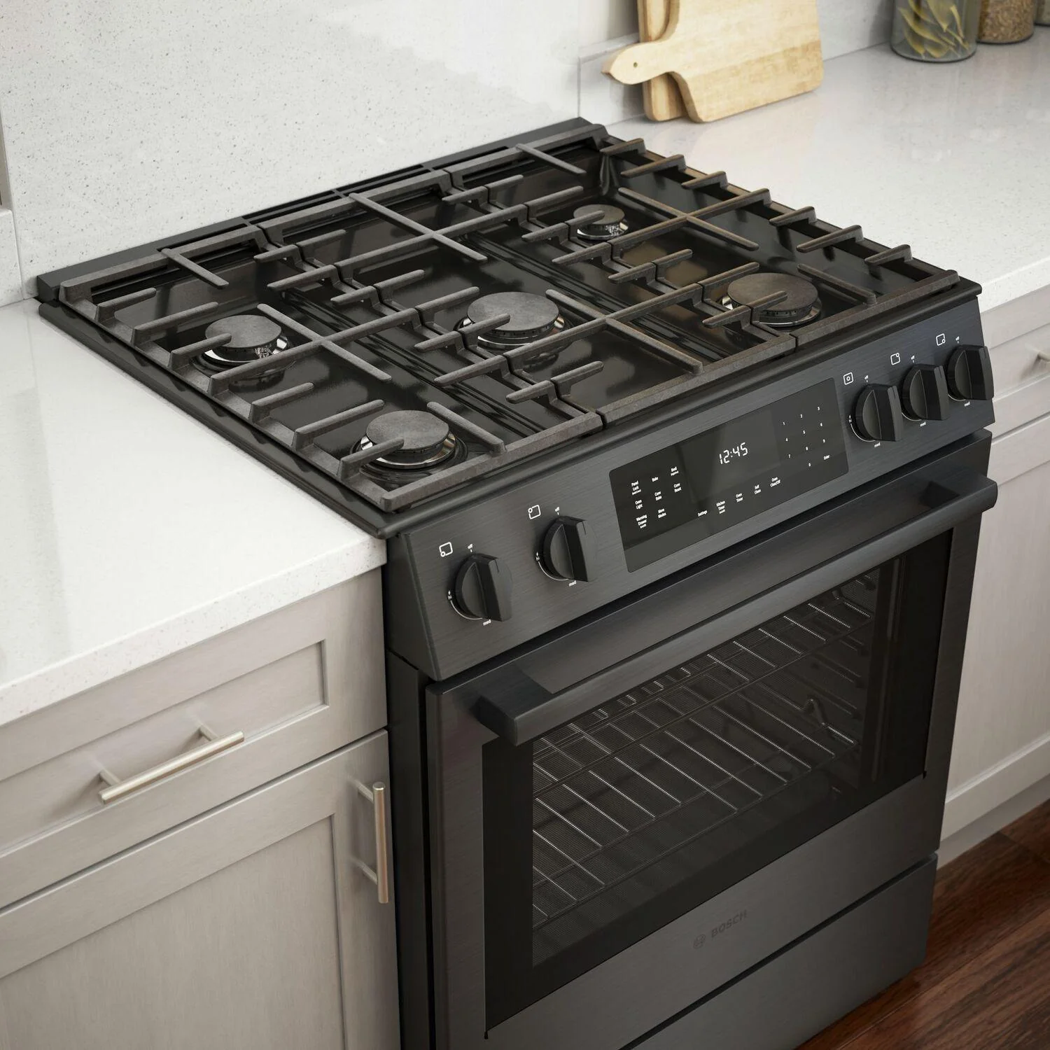 Bosch HGI8046UC 800 Series, Gas slide-in range, 30'', Black stainless steel - Image 12