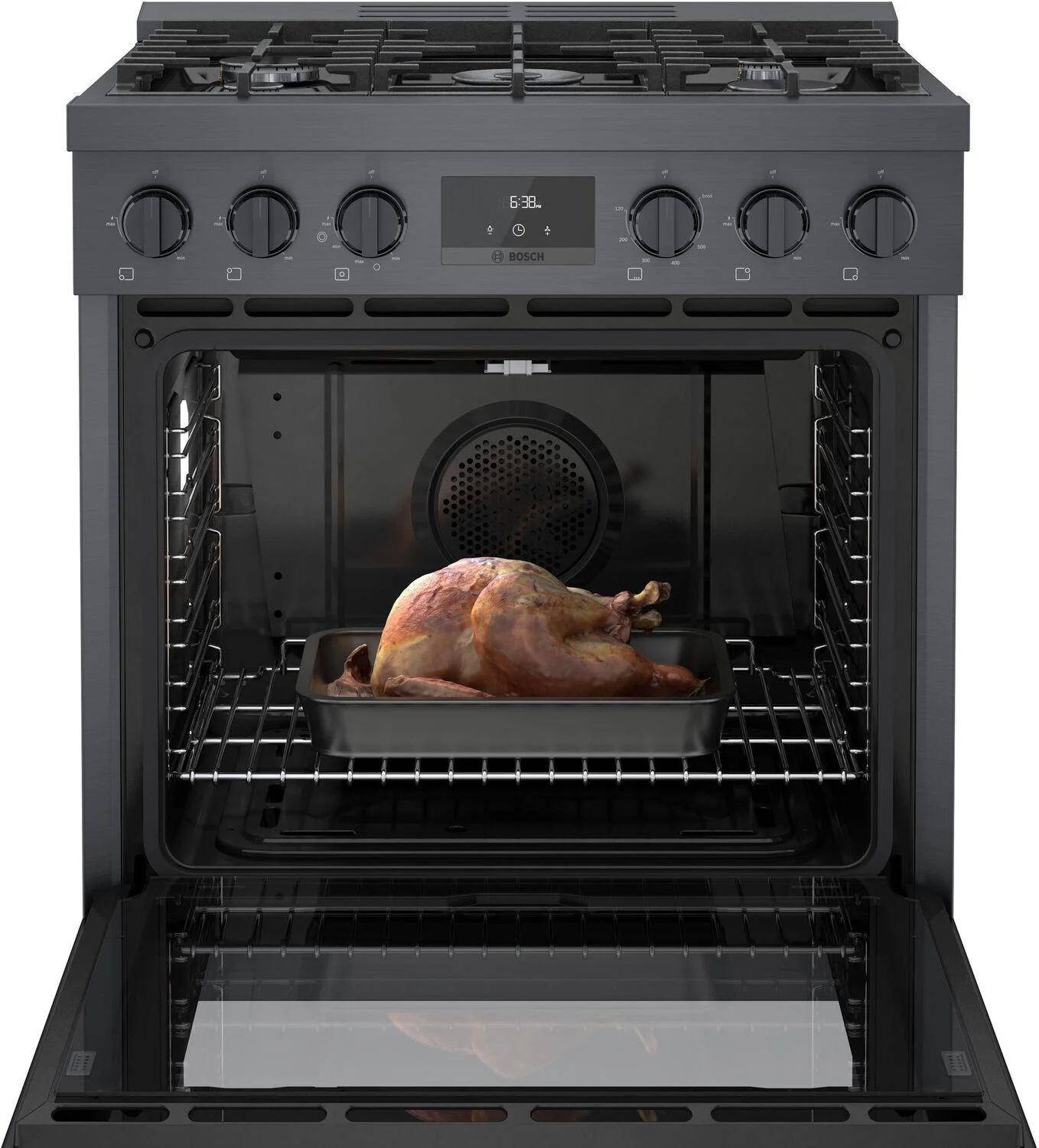 Bosch HGS8045UC 800 Series, Gas freestanding range, 30'', Black stainless steel - Image 14
