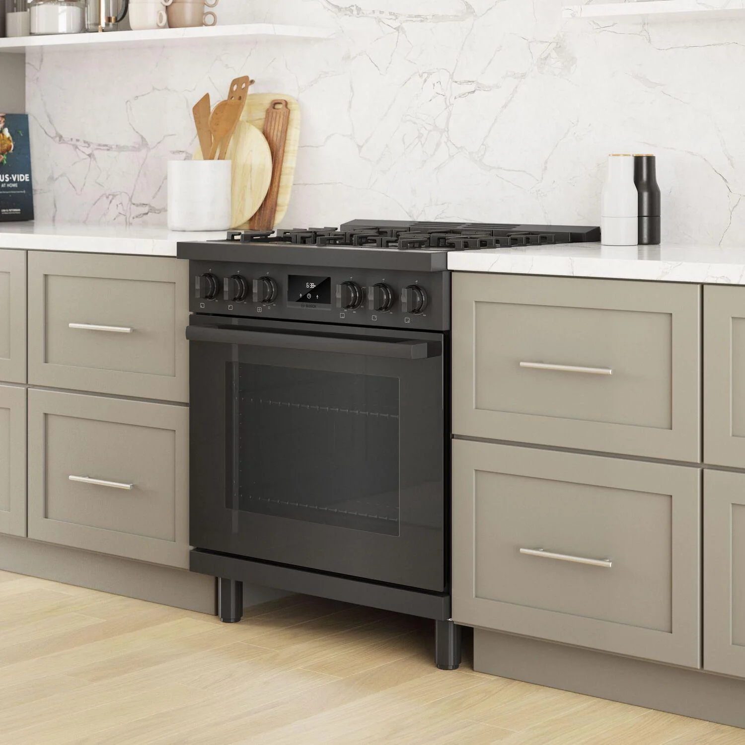 Bosch HGS8045UC 800 Series, Gas freestanding range, 30'', Black stainless steel - Image 17