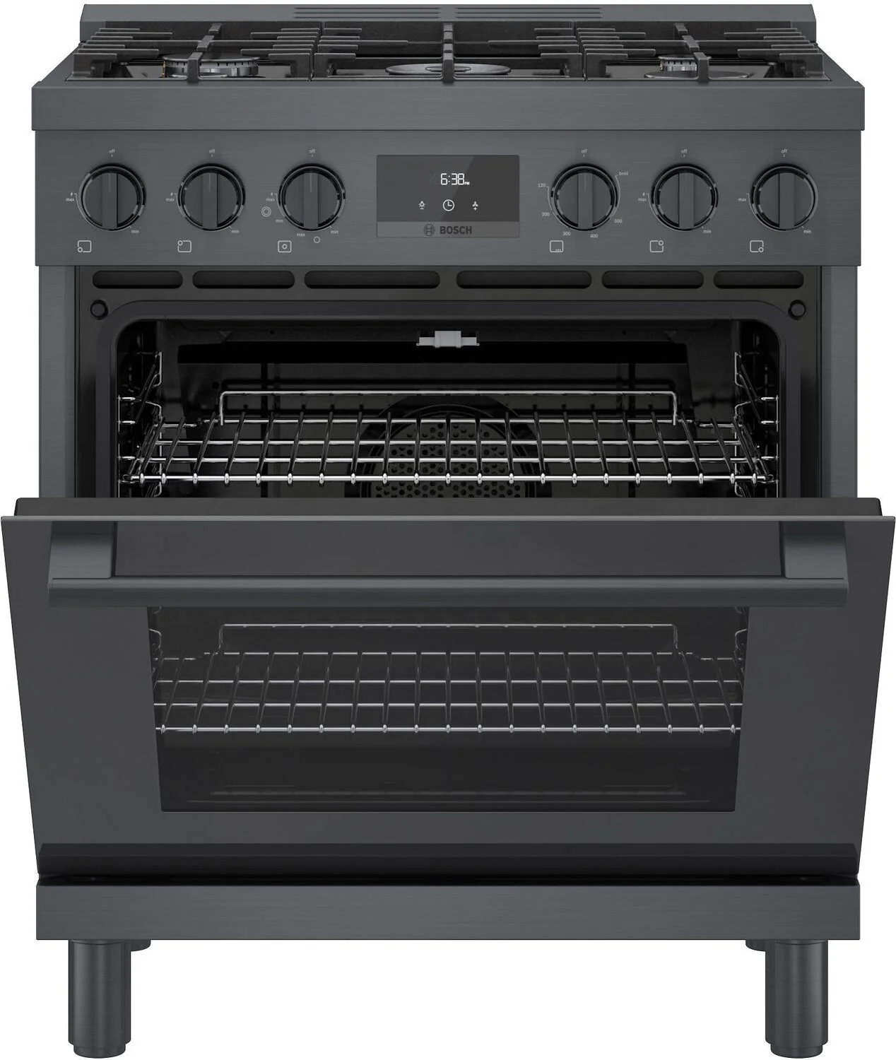Bosch HGS8045UC 800 Series, Gas freestanding range, 30'', Black stainless steel - Image 2