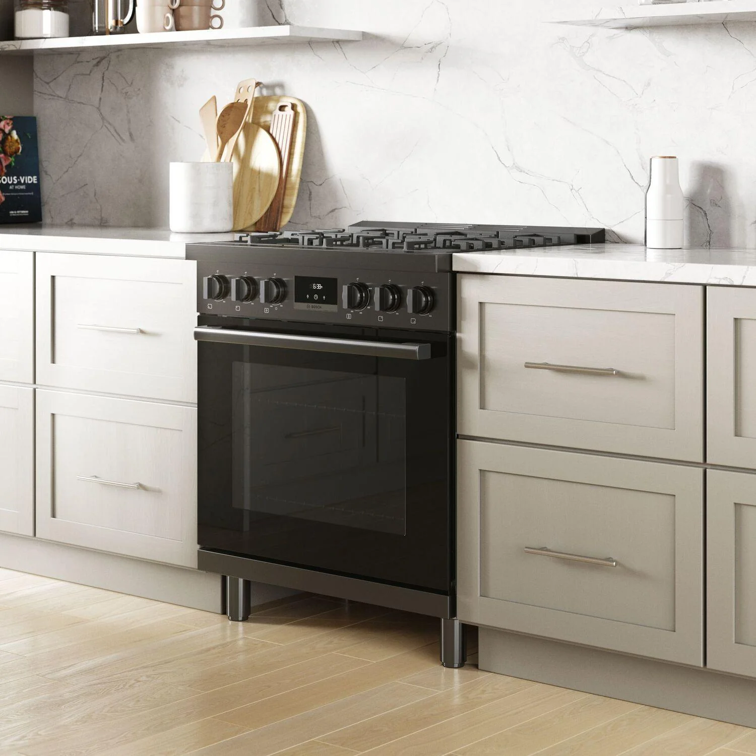 Bosch HGS8045UC 800 Series, Gas freestanding range, 30'', Black stainless steel - Image 22