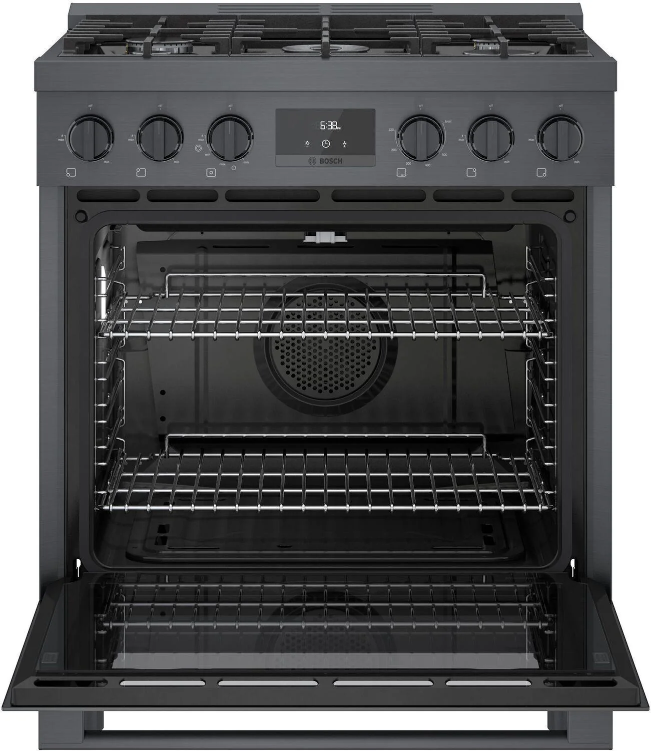 Bosch HGS8045UC 800 Series, Gas freestanding range, 30'', Black stainless steel - Image 4