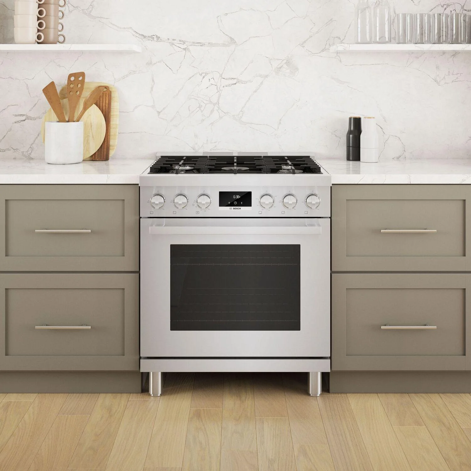 Bosch HGS8055UC 800 Series, Gas freestanding range, 30'', Stainless steel - Image 14