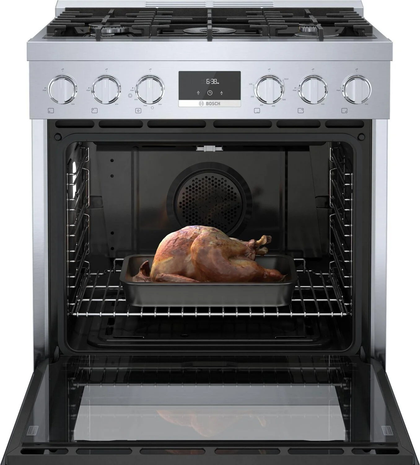 Bosch HGS8055UC 800 Series, Gas freestanding range, 30'', Stainless steel - Image 8