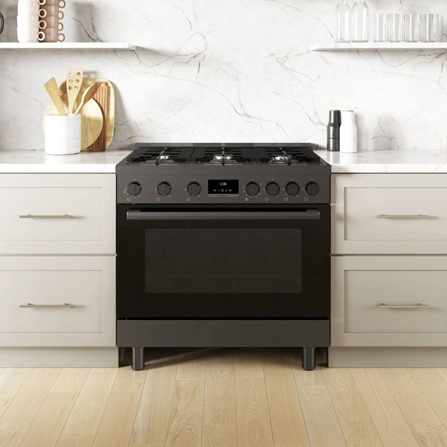 Bosch HGS8645UC 800 Series, Gas freestanding range, 36'', Black stainless steel - Image 19